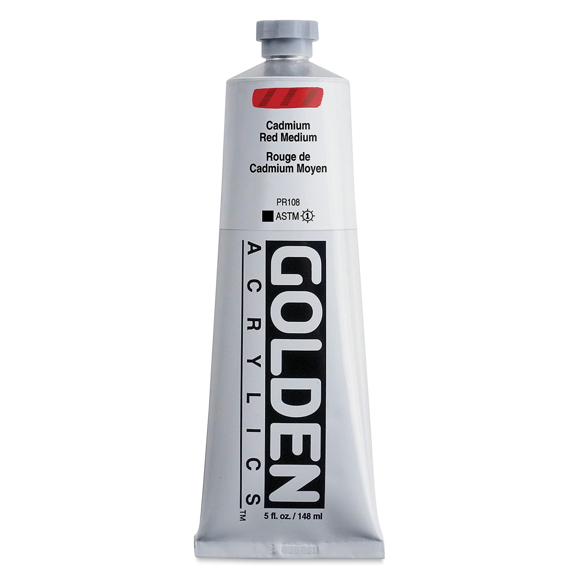 Golden Heavy Body Artist Acrylics - Cadmium Red Medium, 5 oz Tube