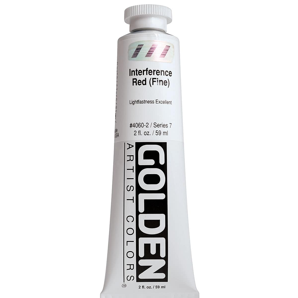 Golden Heavy Body Artist Acrylics - Interference Red (Fine), 2 oz Tube