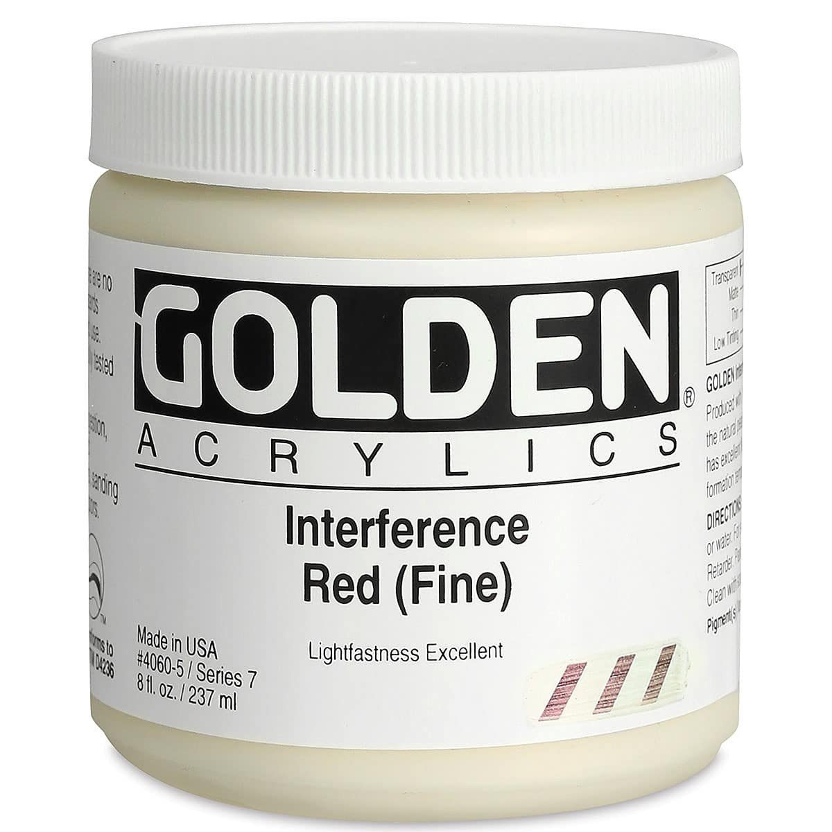 Golden Heavy Body Artist Acrylics - Interference Red (Fine), 8 oz Jar