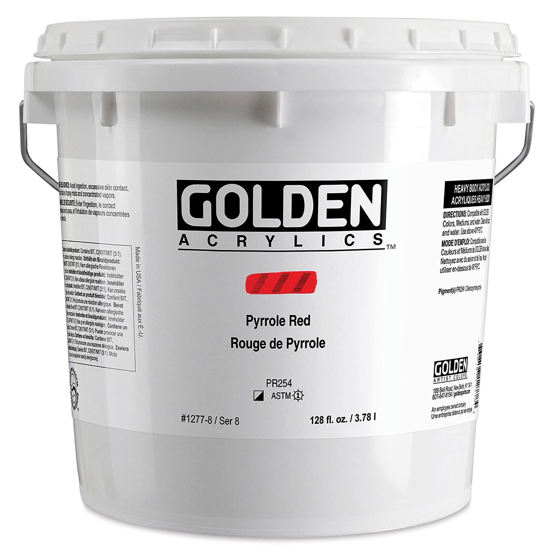 Golden Heavy Body Acrylic Paint - Pyrrole Red, 128 oz Jar