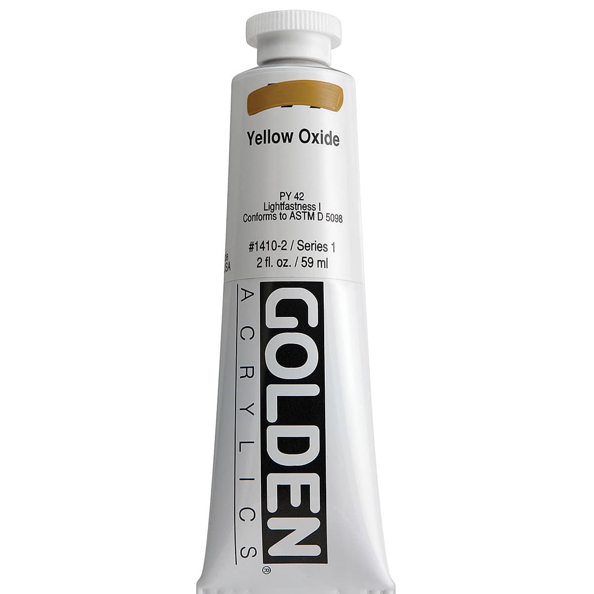 Golden Heavy Body Artist Acrylics - Yellow Oxide, 2 oz Tube