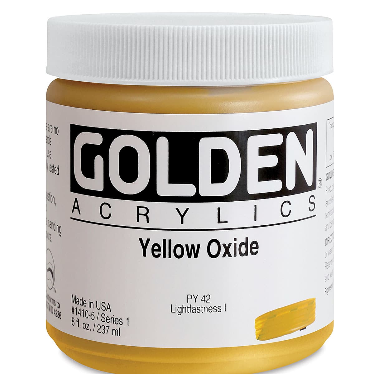 Golden Heavy Body Artist Acrylics - Yellow Oxide, 8 oz Jar