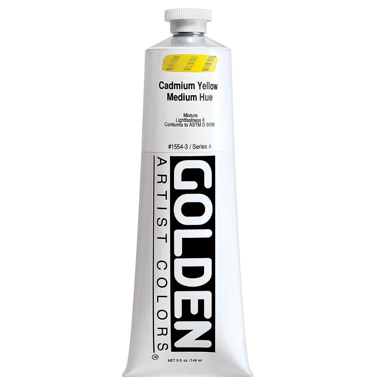 Golden Heavy Body Artist Acrylics - Cadmium Yellow Medium Hue(65), 5 oz Tube