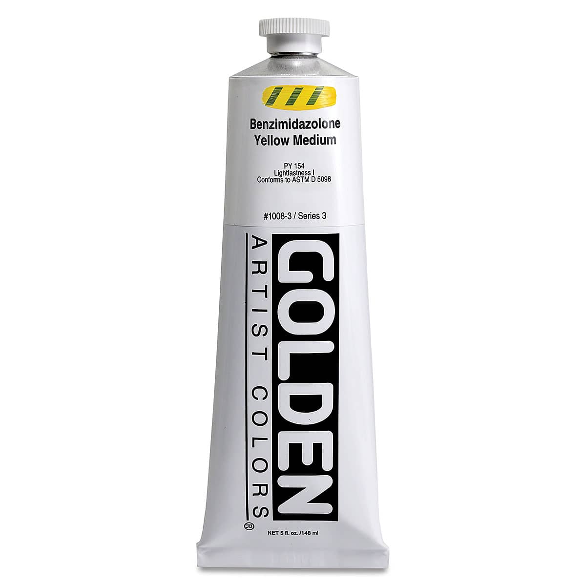 Golden Heavy Body Artist Acrylics - Benzimidazolone Yellow Medium, 5 oz