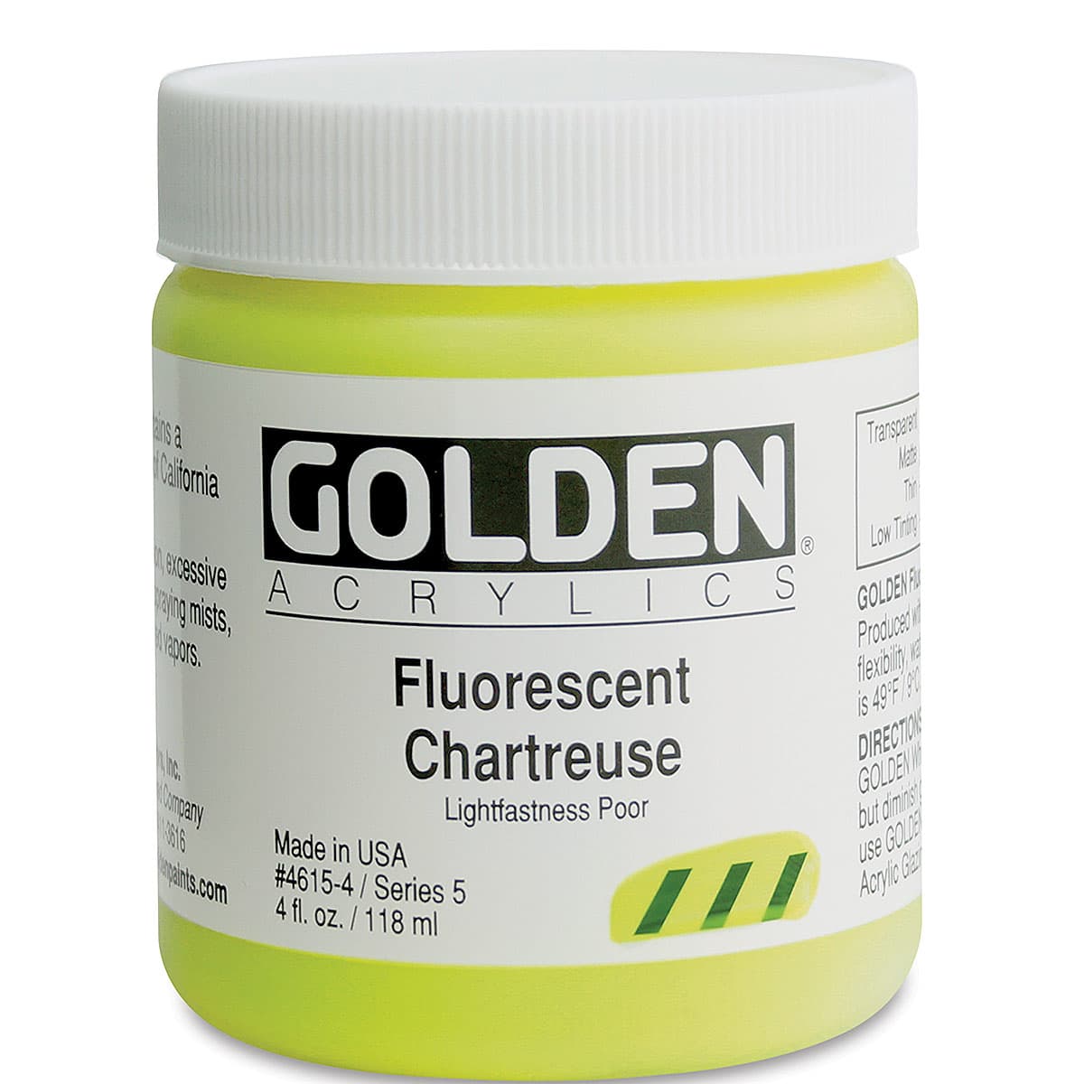 Golden Heavy Body Artist Acrylics - Flourescent Chartreuse, 4 oz jar