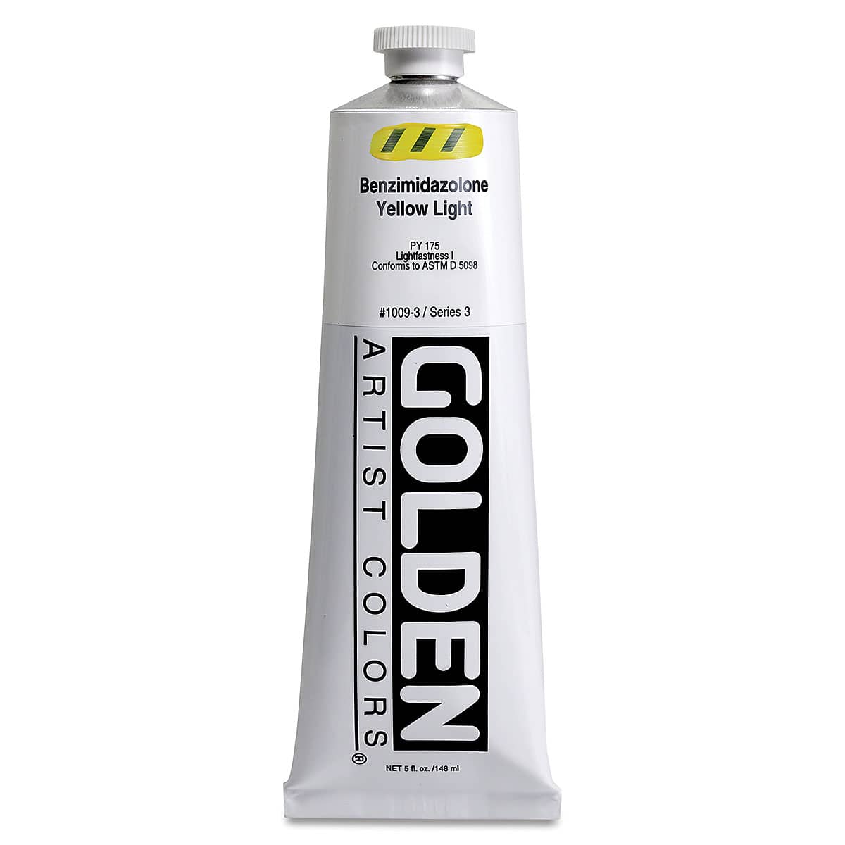 Golden Heavy Body Artist Acrylics - Benzimidazolone Yellow Light, 5 oz