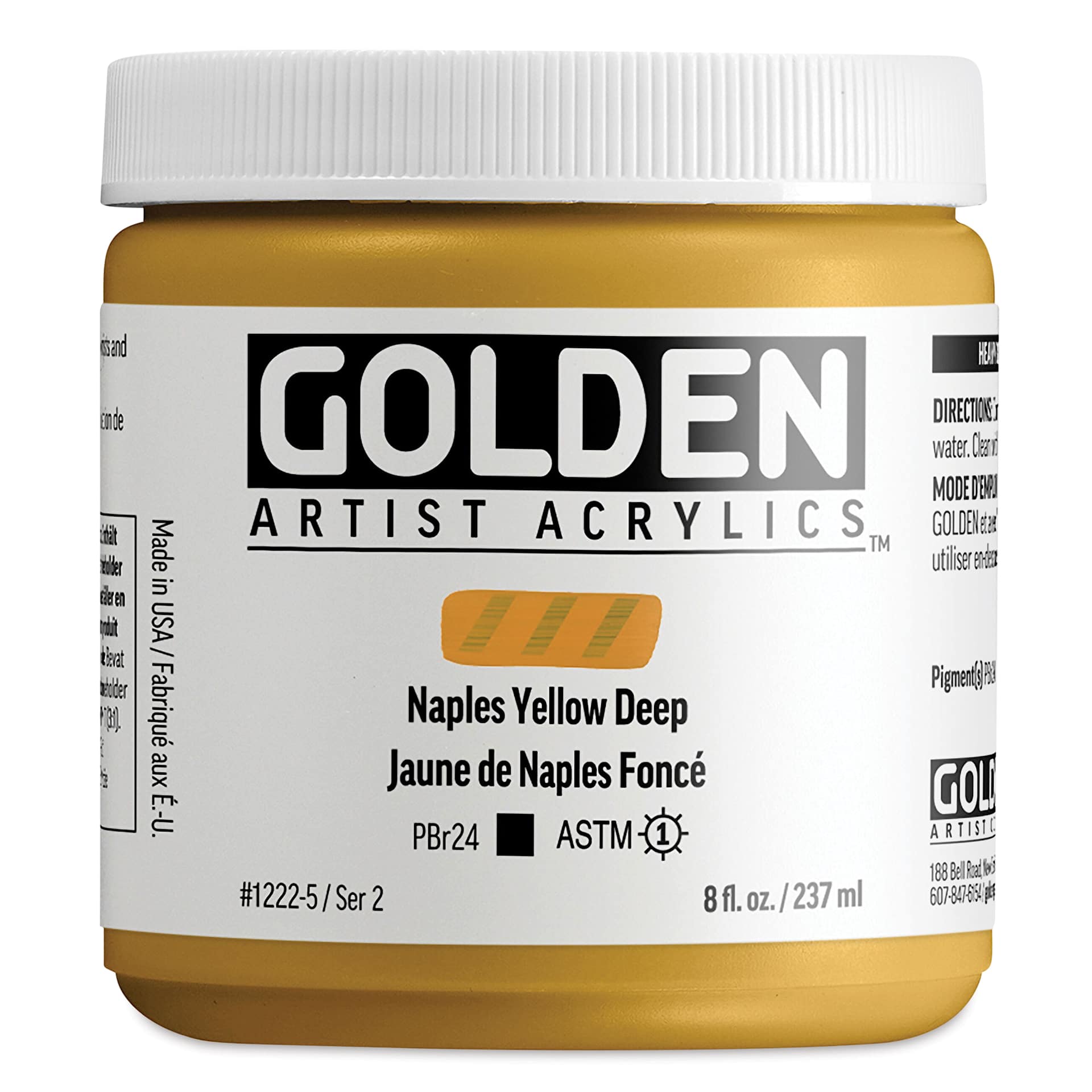 Golden Heavy Body Acrylic Paint - Naples Yellow Deep, 237 ml, Jar