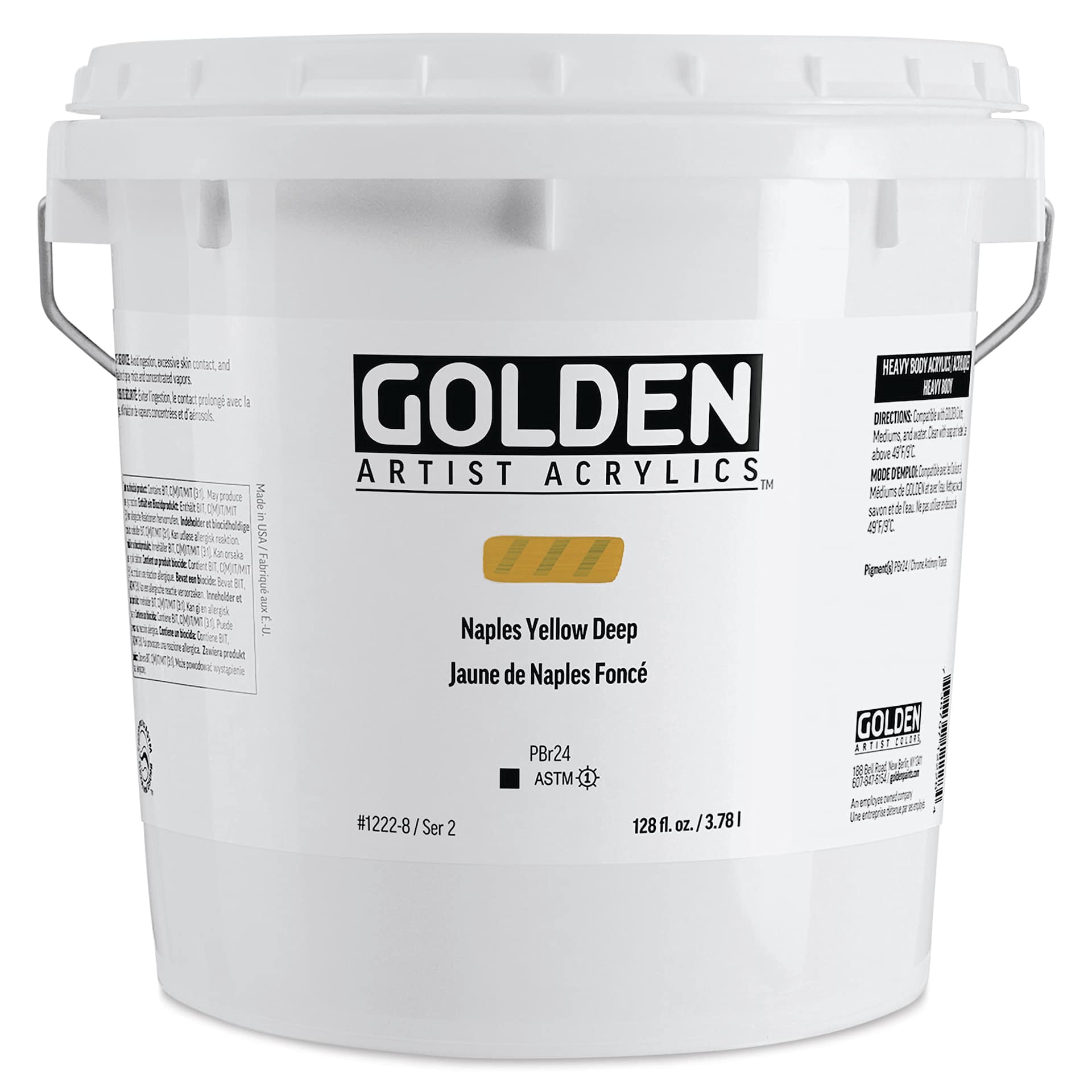 Golden Heavy Body Acrylic Paint - Naples Yellow Deep, 3.78 L, Jar