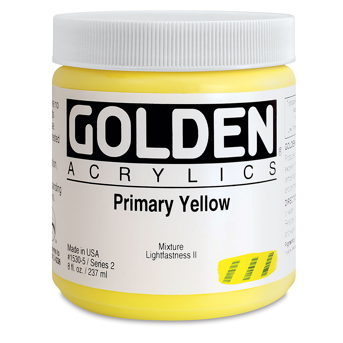 Golden Heavy Body Artist Acrylics - Primary Yellow, 8 oz Jar