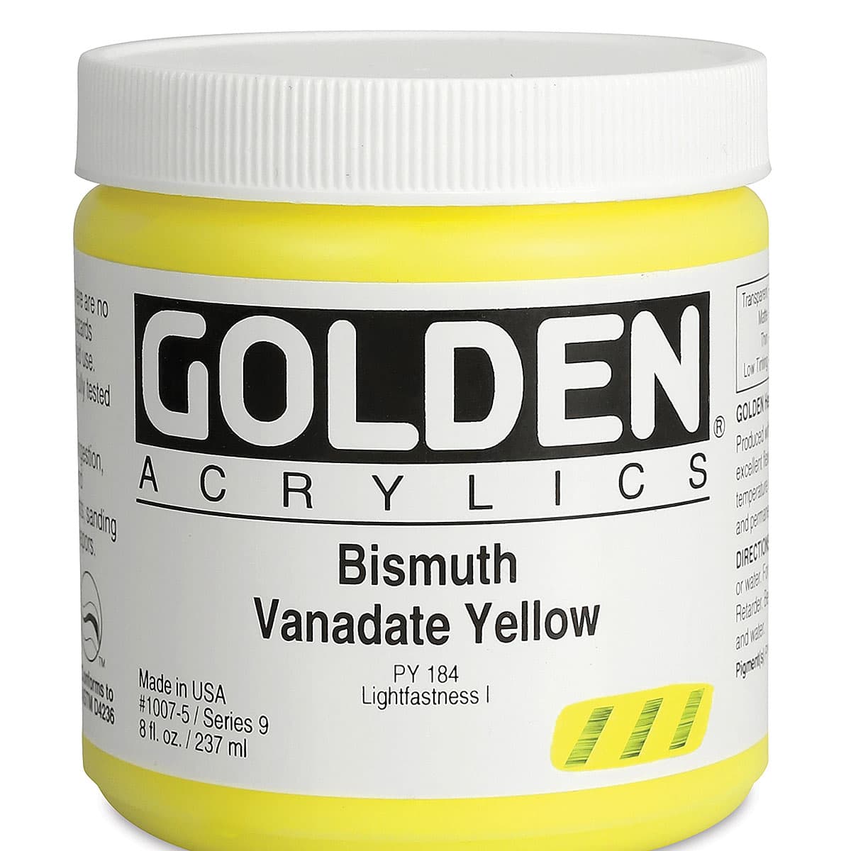 Golden Heavy Body Artist Acrylics - Bismuth Vanadate Yellow, 8 oz Jar