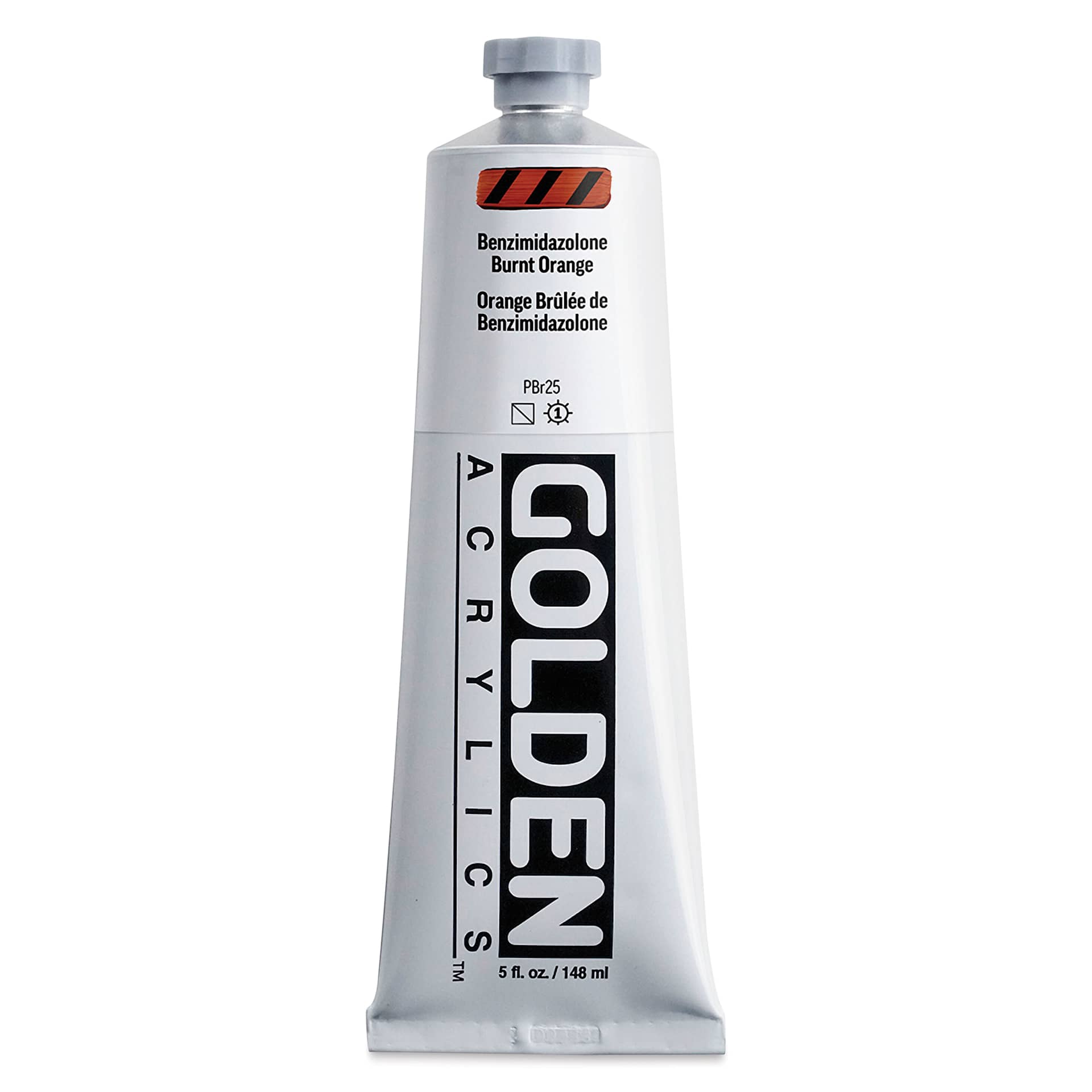 Golden Heavy Body Acrylic Paint - Benzimidazolone Burnt Orange, 5 oz Tube