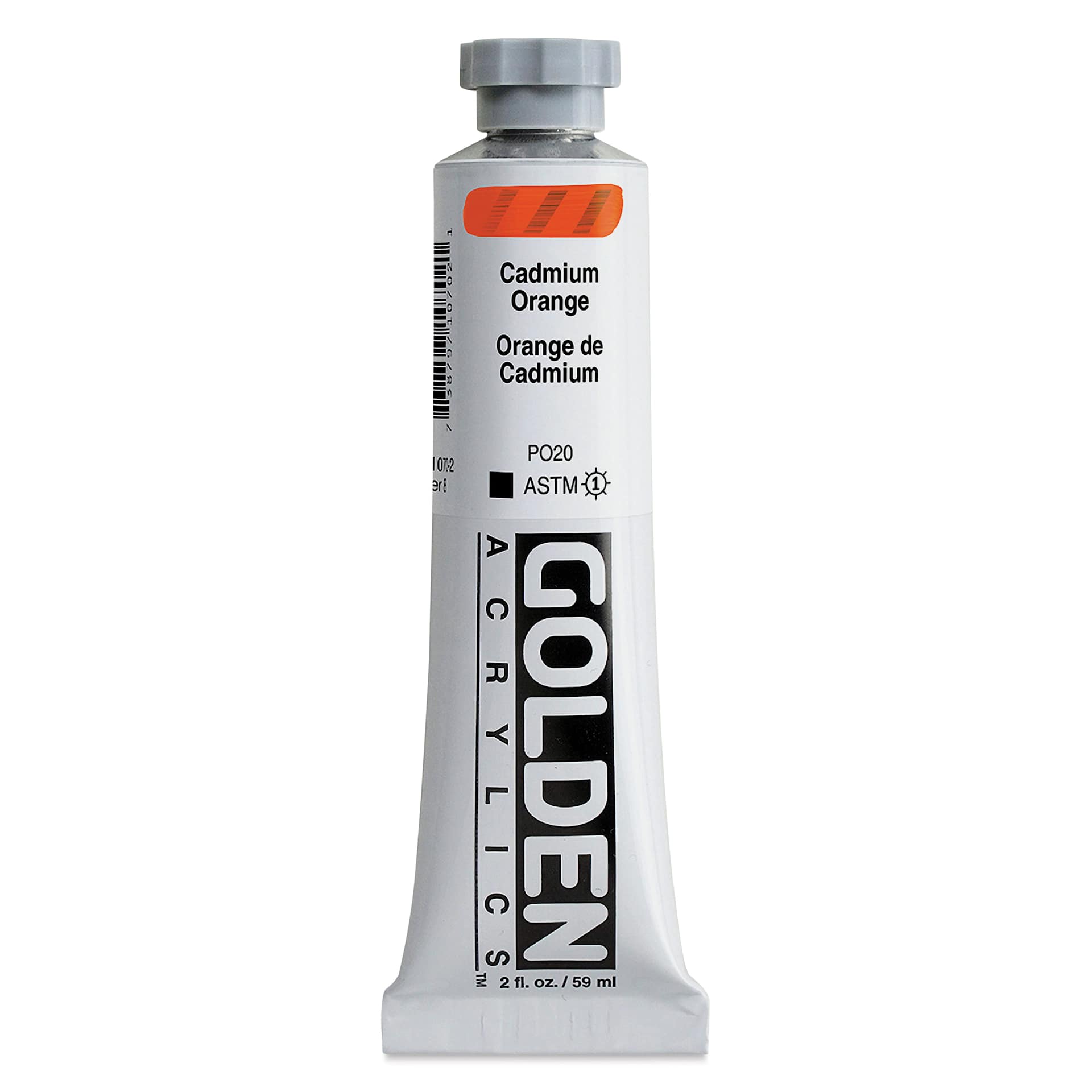 Golden Heavy Body Artist Acrylics - Cadmium Orange, 2 oz Tube