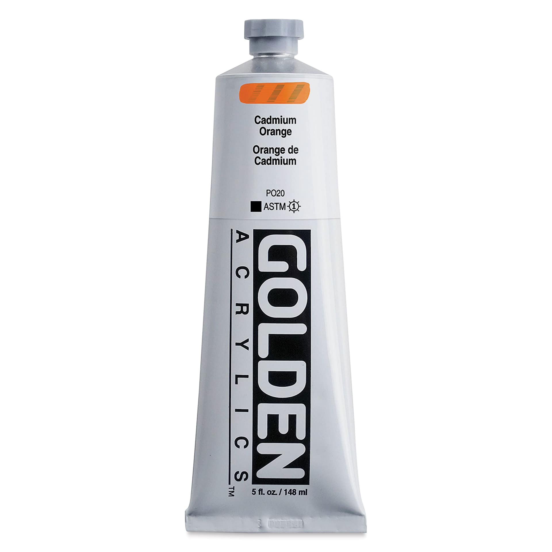 Golden Heavy Body Artist Acrylics - Cadmium Orange, 5 oz Tube