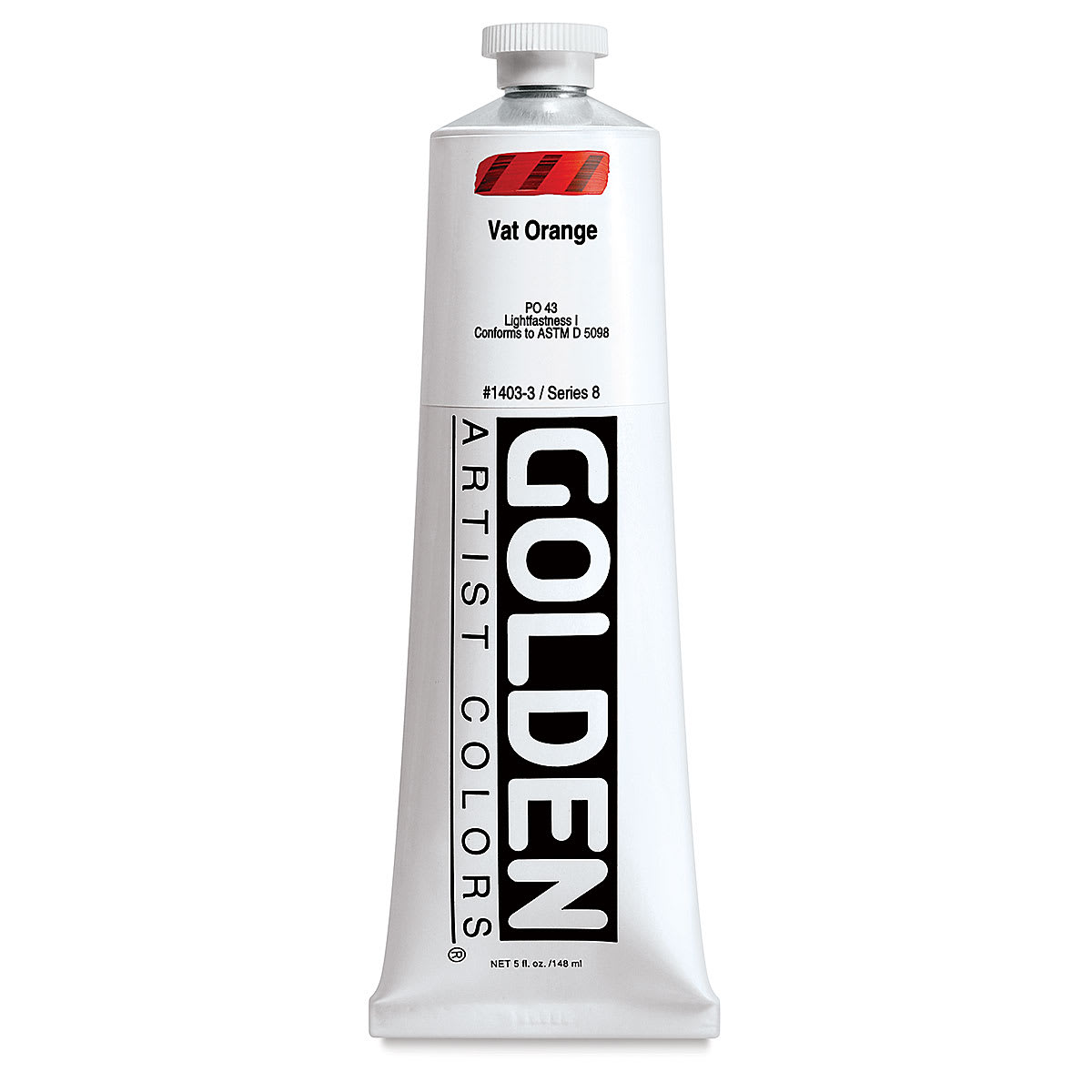 Golden Heavy Body Artist Acrylics - Vat Orange, 5 oz tube