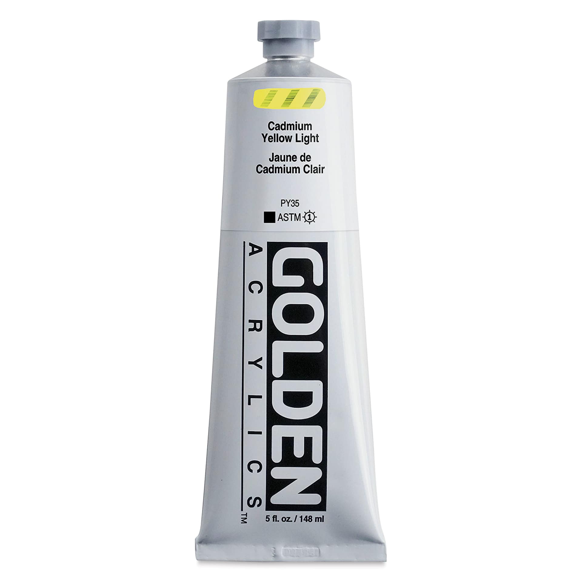 Golden Heavy Body Artist Acrylics - Cadmium Yellow Light, 5 oz Tube