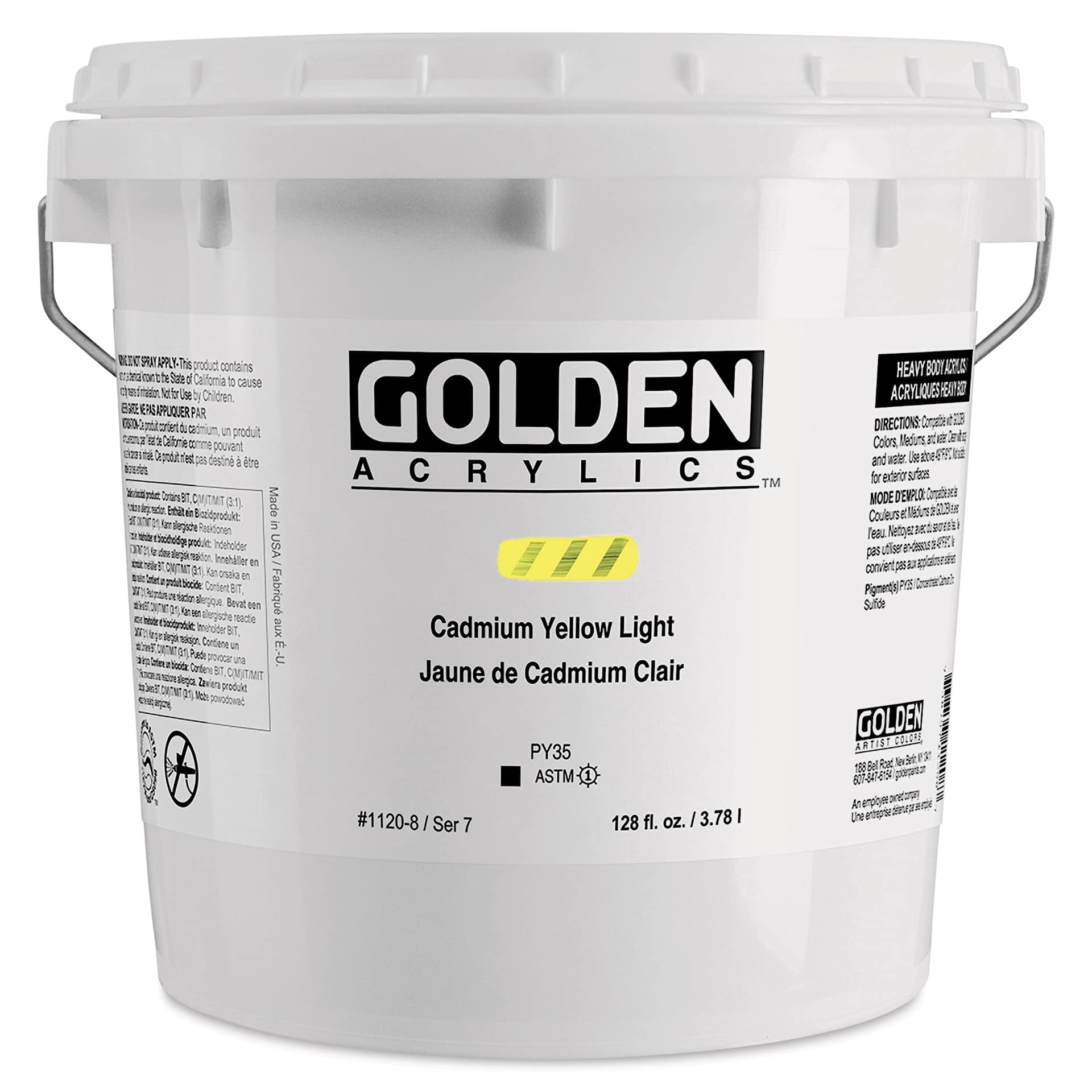 Golden Heavy Body Acrylic Paint - Cadmium Yellow Light (CP), 3.78 L Bucket