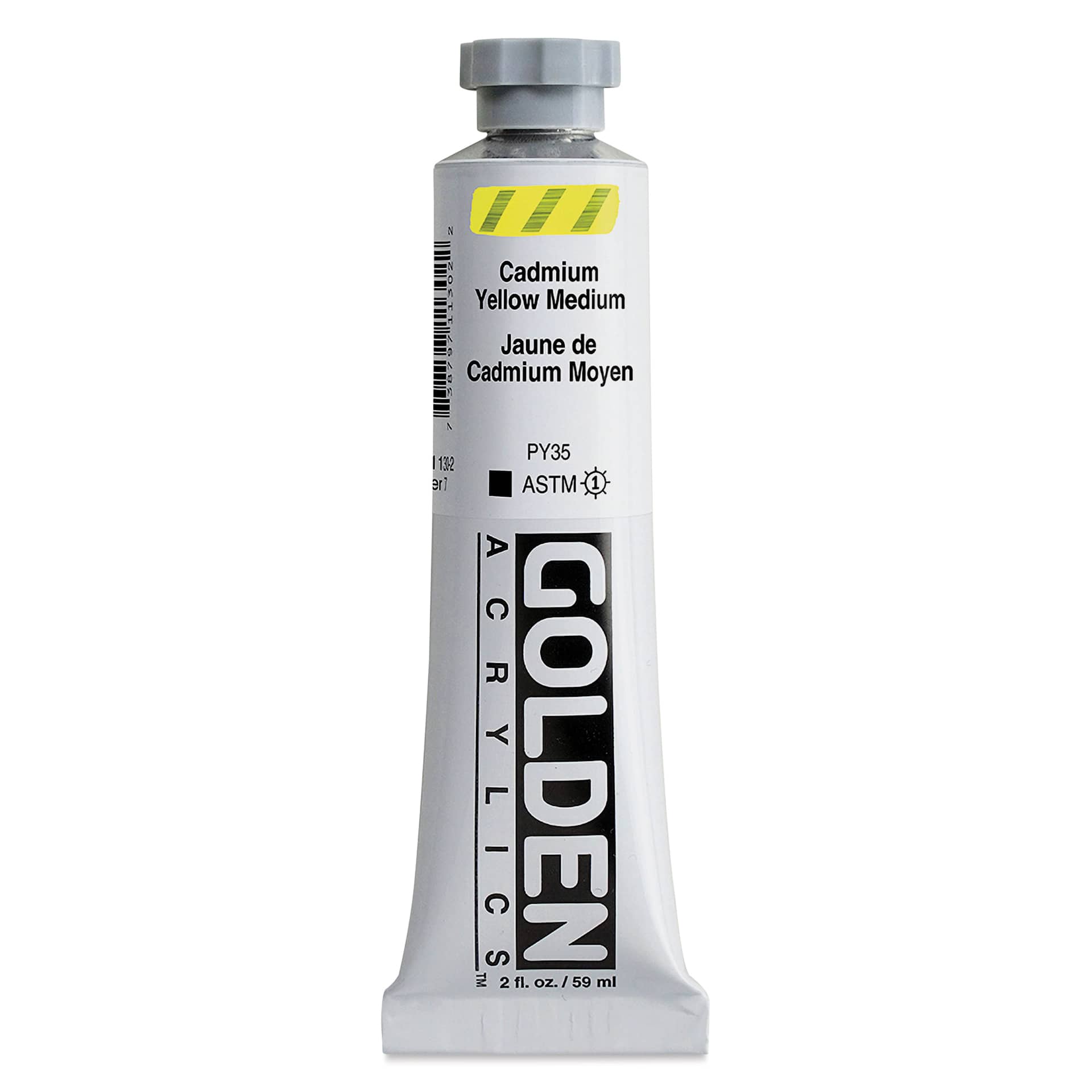 Golden Heavy Body Artist Acrylics - Cadmium Yellow Medium, 2 oz Tube