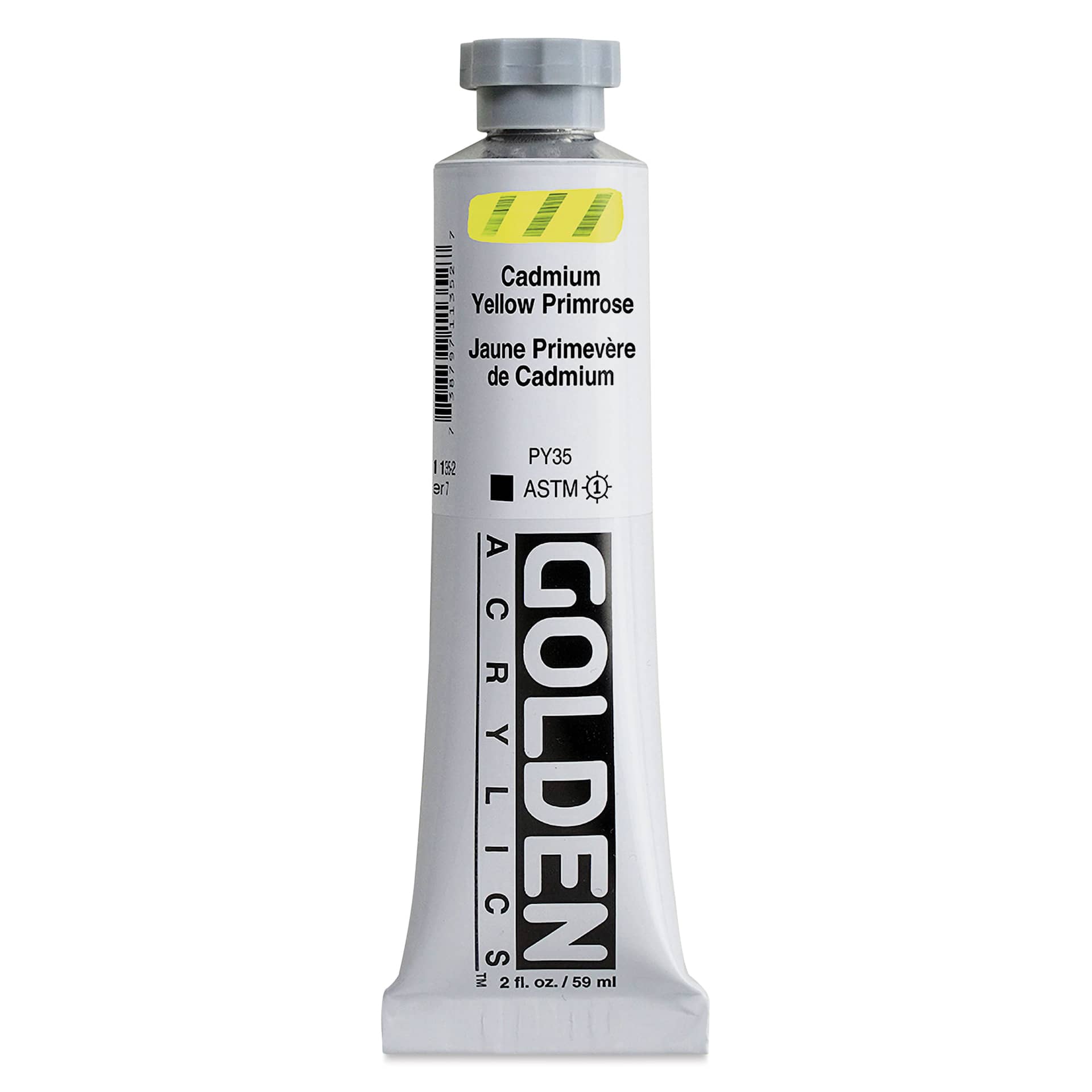 Golden Heavy Body Artist Acrylics - Cadmium Yellow Primrose, 2 oz Tube