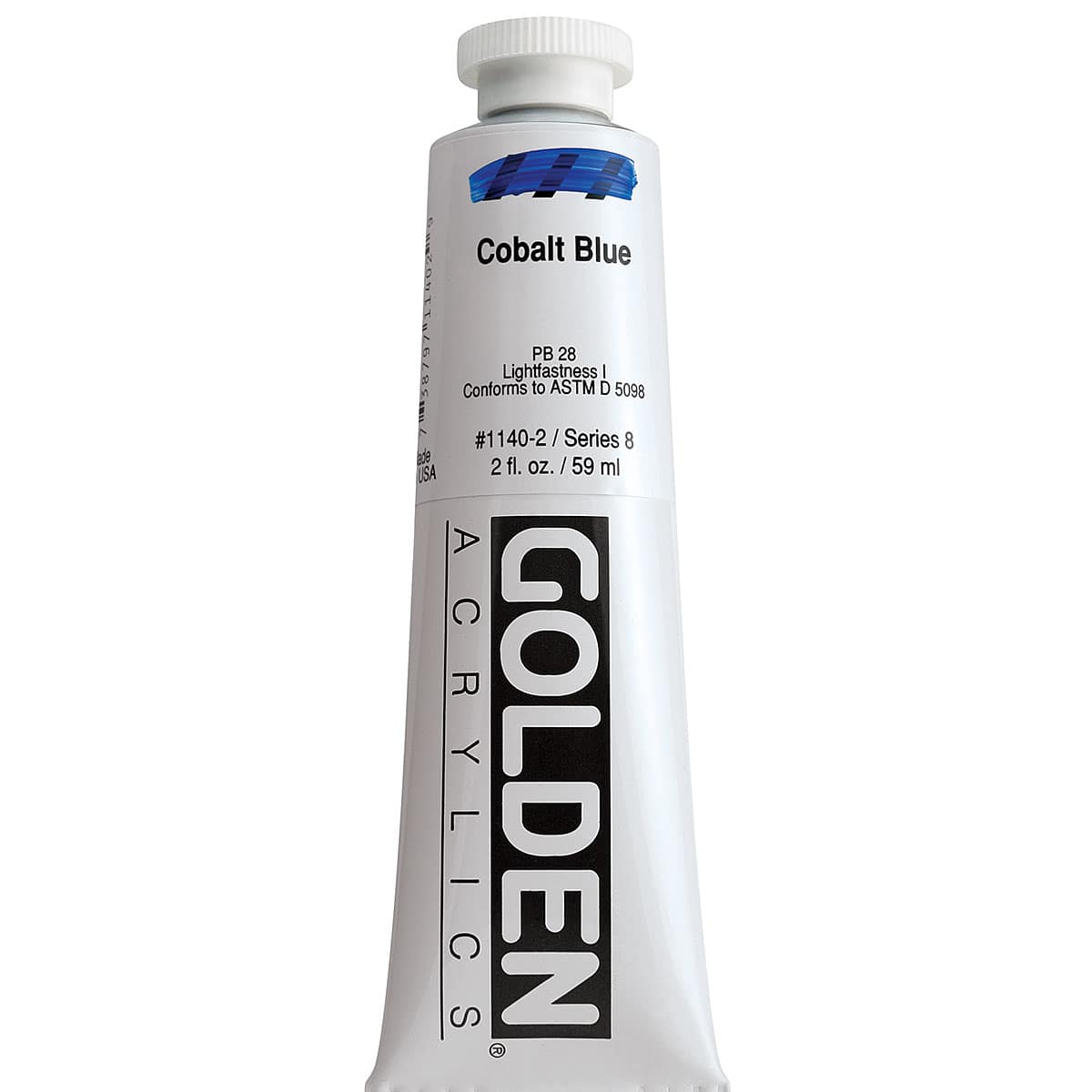 Golden Heavy Body Artist Acrylics - Cobalt Blue, 2 oz Tube