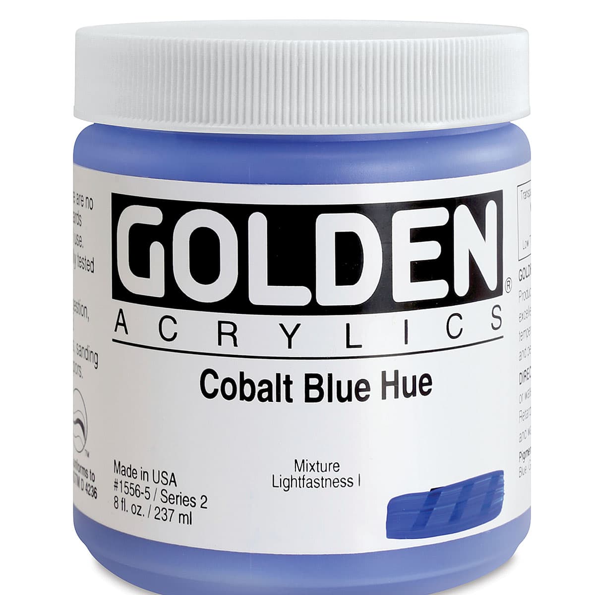 Golden Heavy Body Artist Acrylics - Cobalt Blue Hue, 8 oz Jar