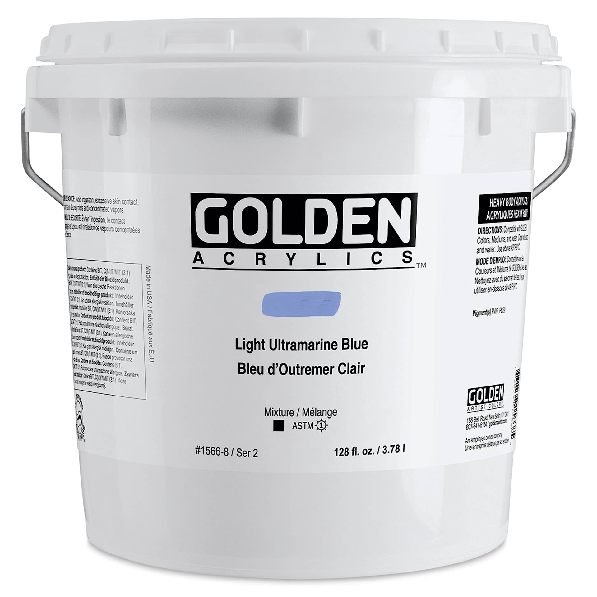 Golden Heavy Body Acrylic Paint - Light Ultramarine Blue, 3.78 L Bucket
