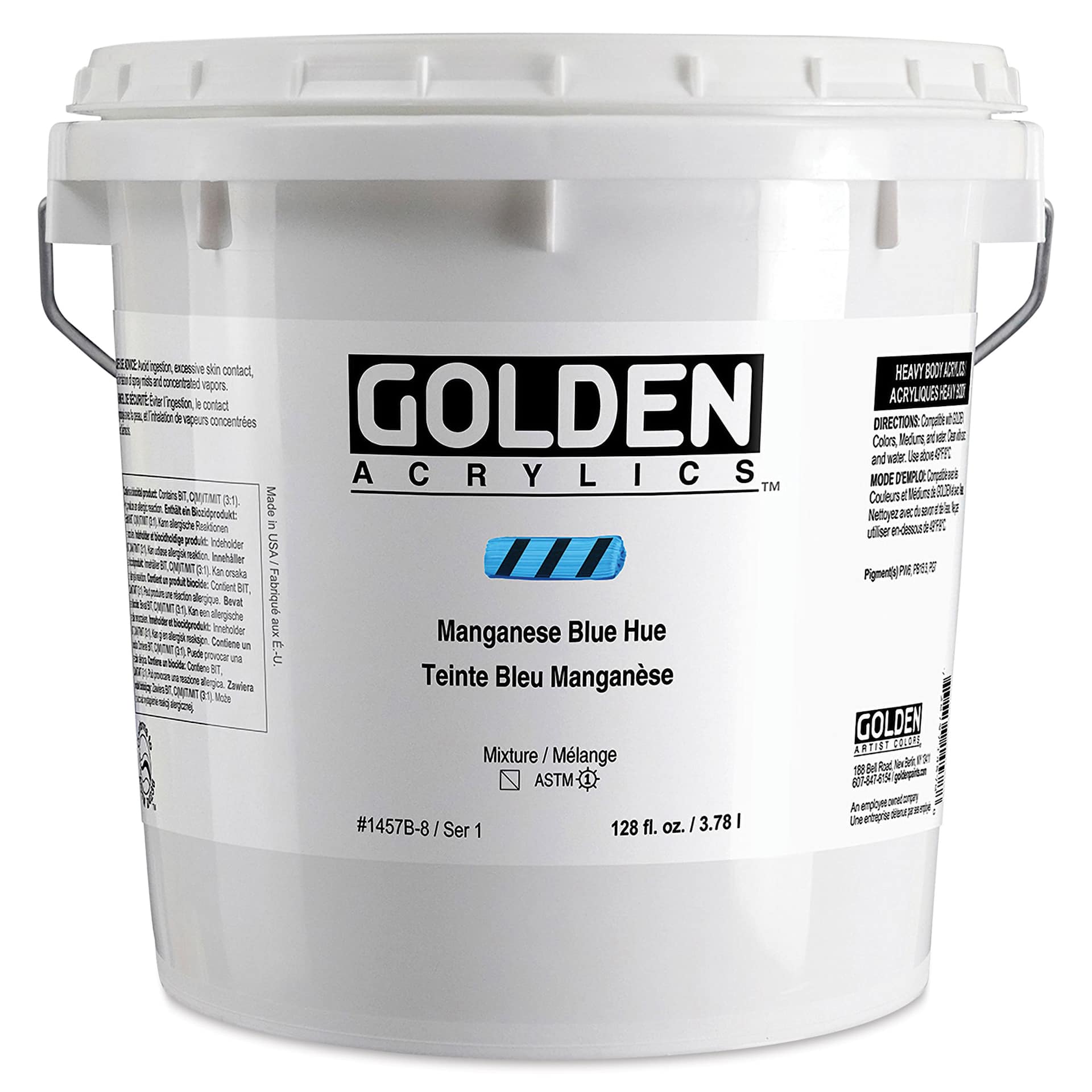 Golden Heavy Body Acrylic Paint - Manganese Blue Hue, 128 oz Jar