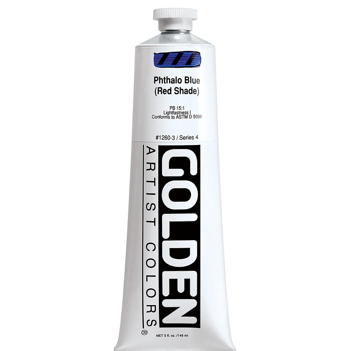 Golden Heavy Body Artist Acrylics - Phthalo Blue (Red Shade), 5 oz Tube