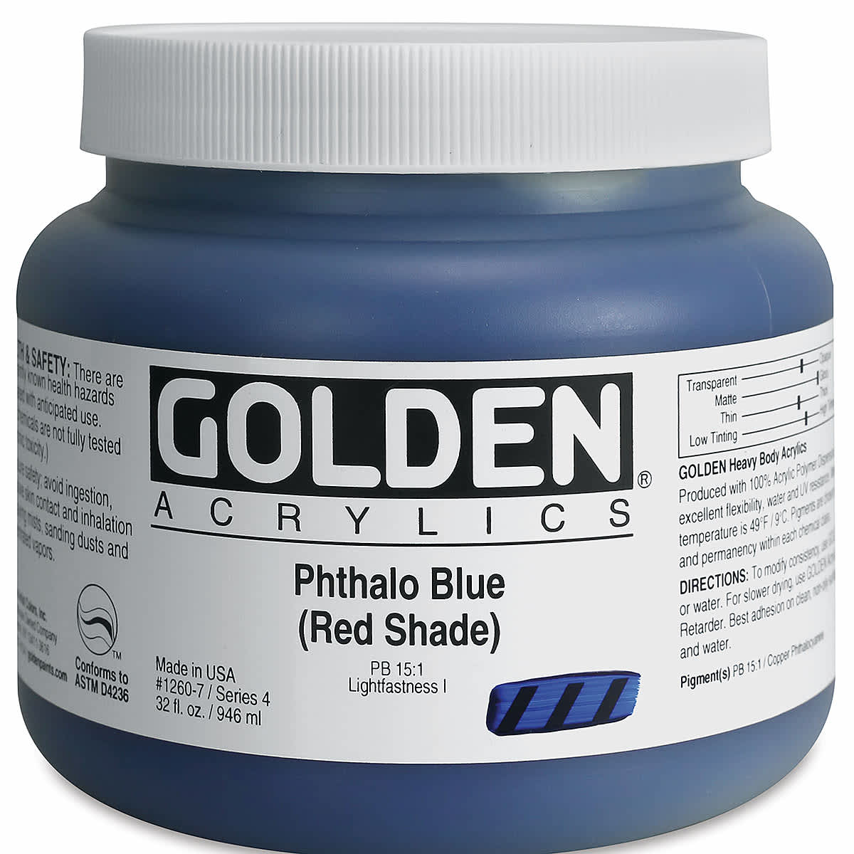 Golden Heavy Body Artist Acrylics - Phthalo Blue (Red Shade)