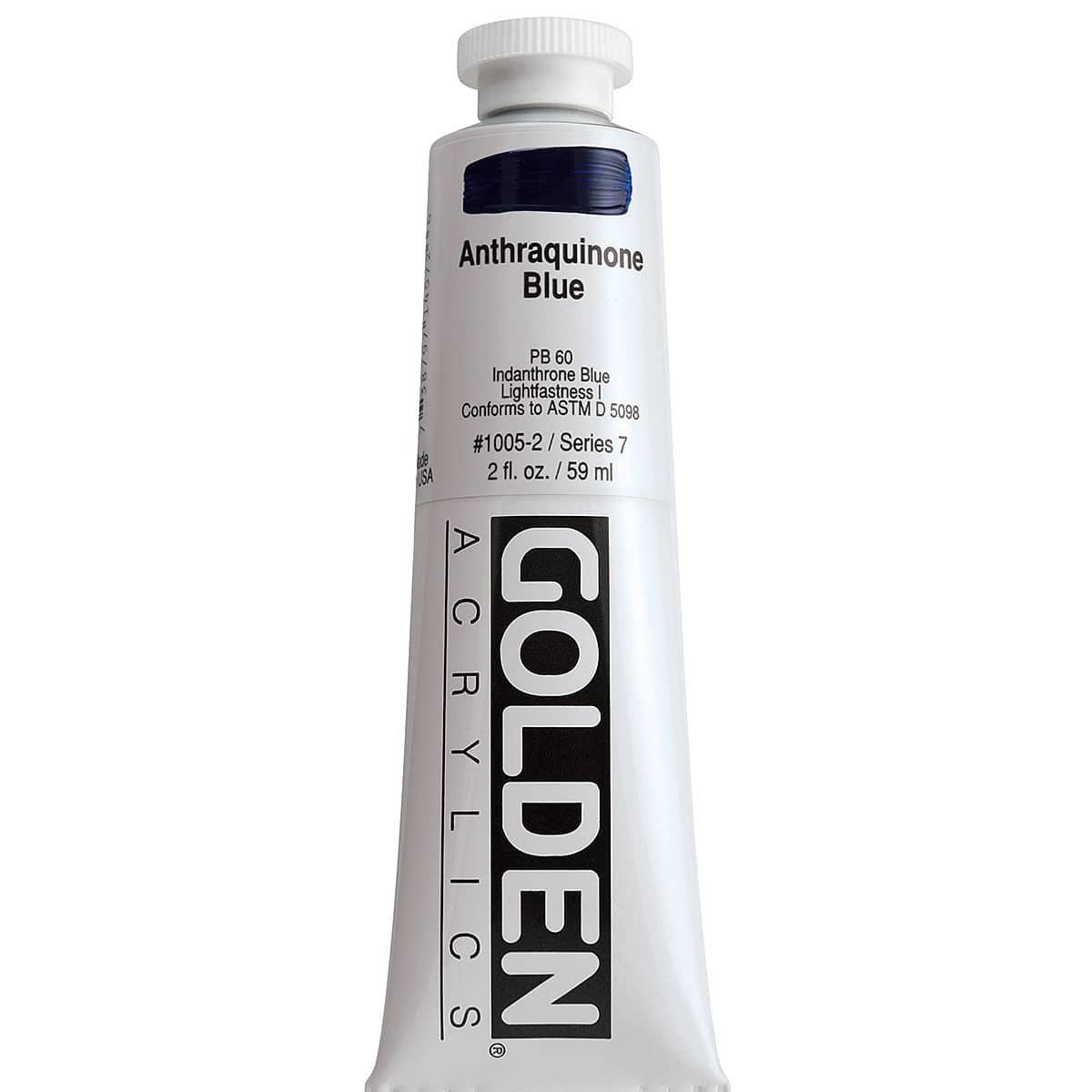 Golden Heavy Body Artist Acrylics - Anthraquinone Blue, 2 oz Tube