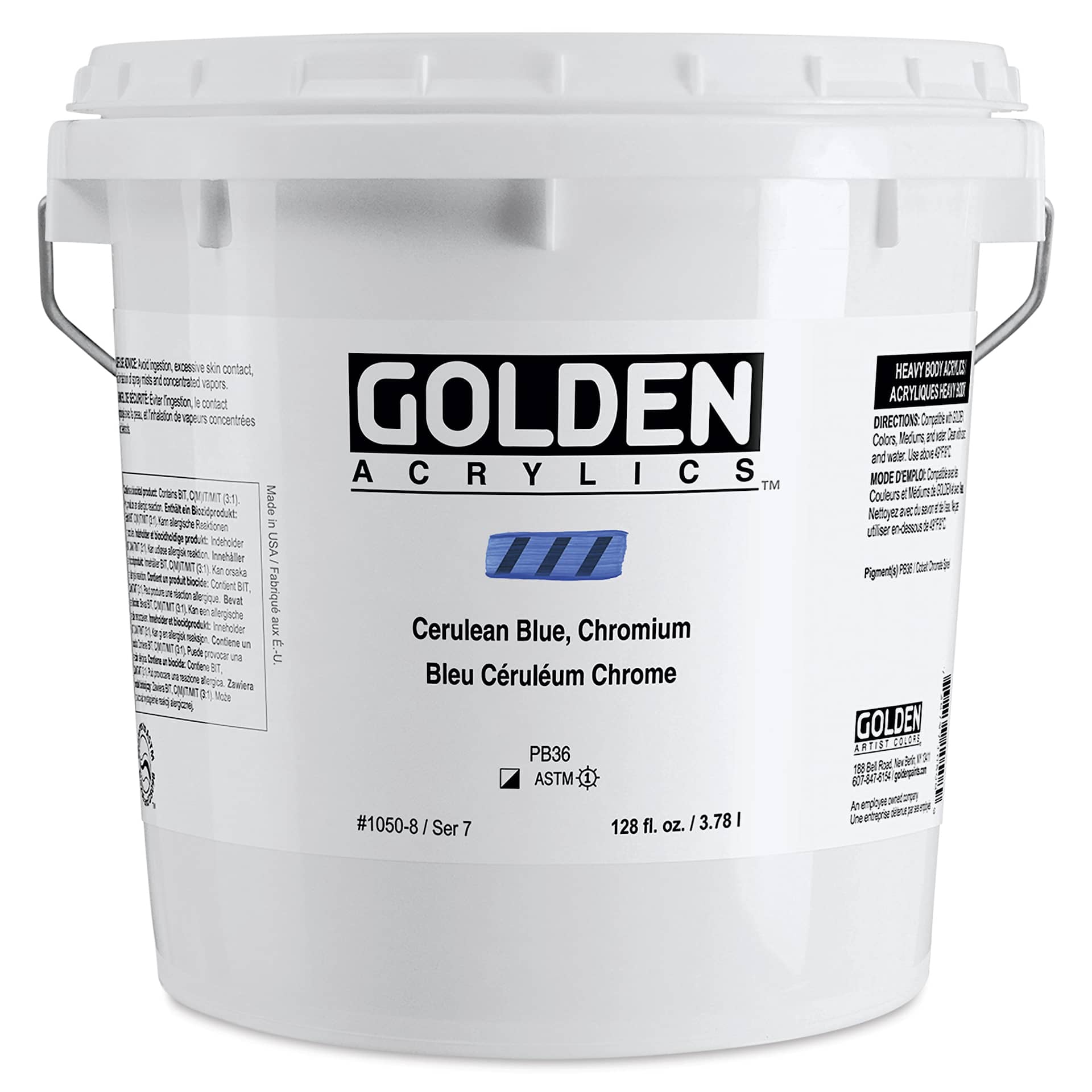 Golden Heavy Body Acrylic Paint - Cerulean Blue Chromium, 3.78 L Bucket
