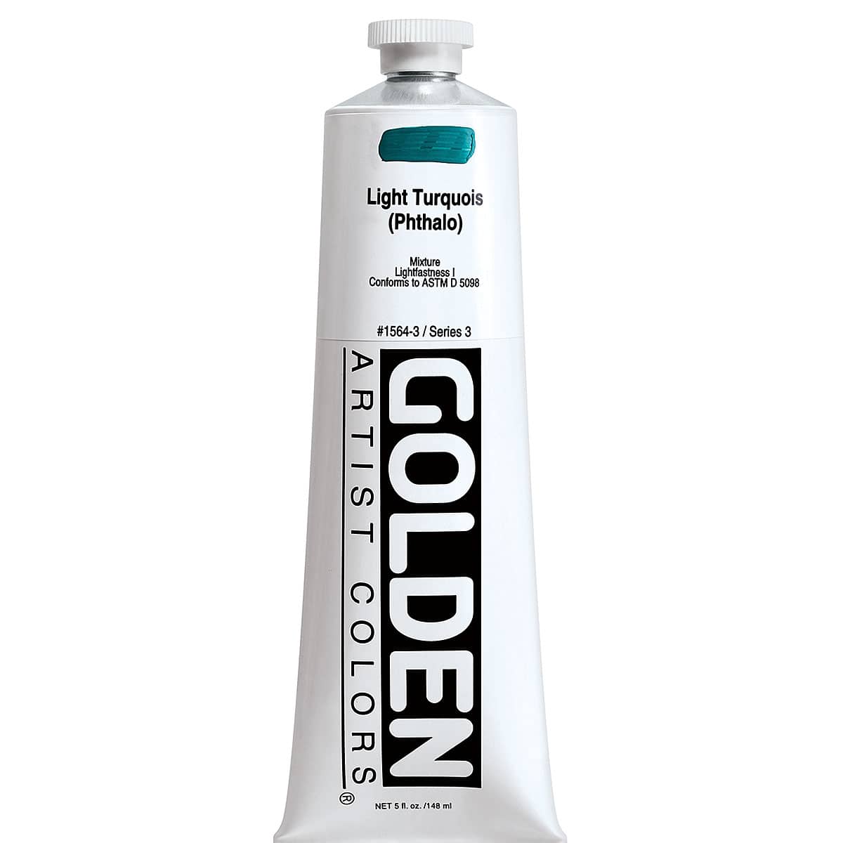 Golden Heavy Body Artist Acrylics - Light Turquoise (Phthalo), 5 oz tube