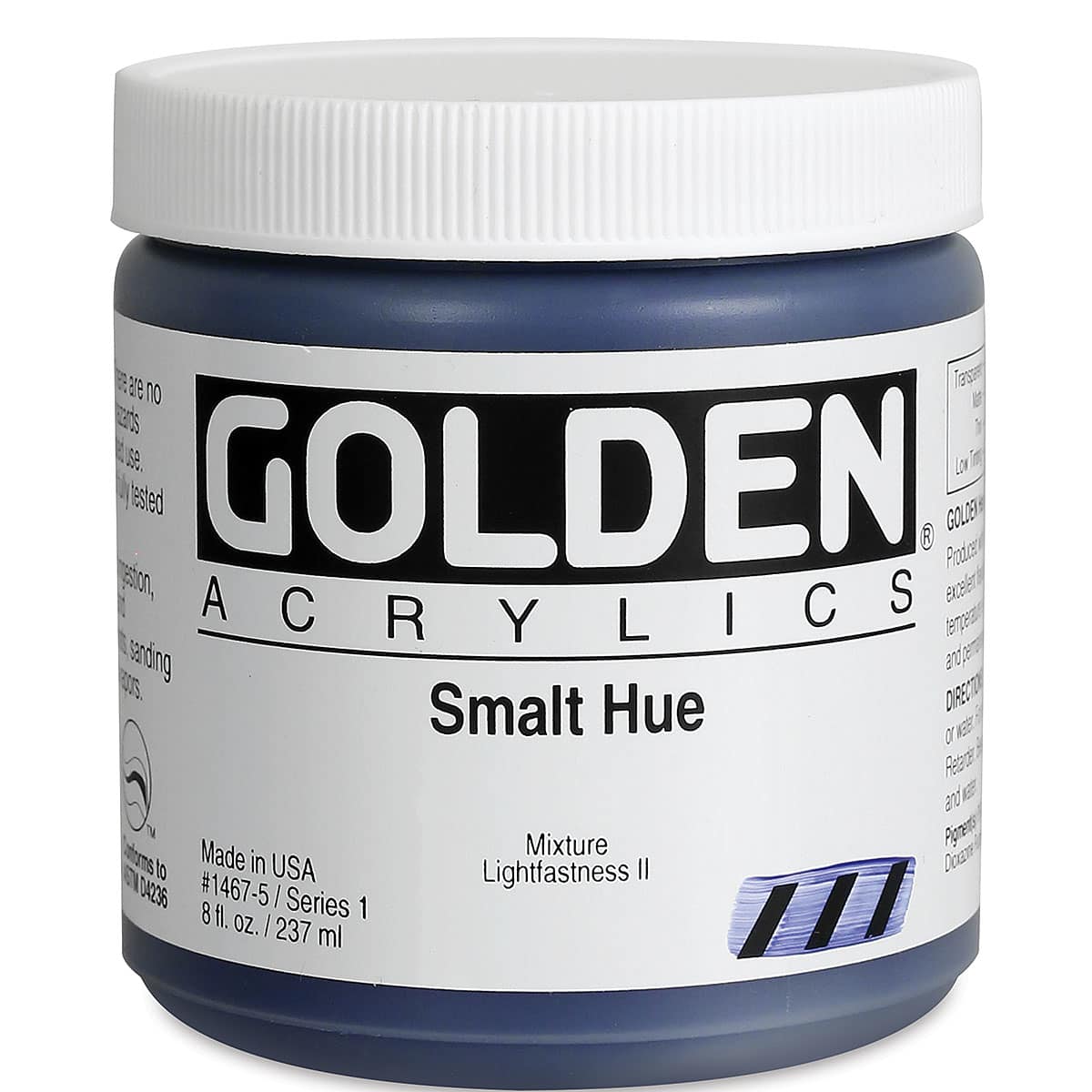 Golden Heavy Body Artist Acrylics - Smalt Hue, 8 oz Jar
