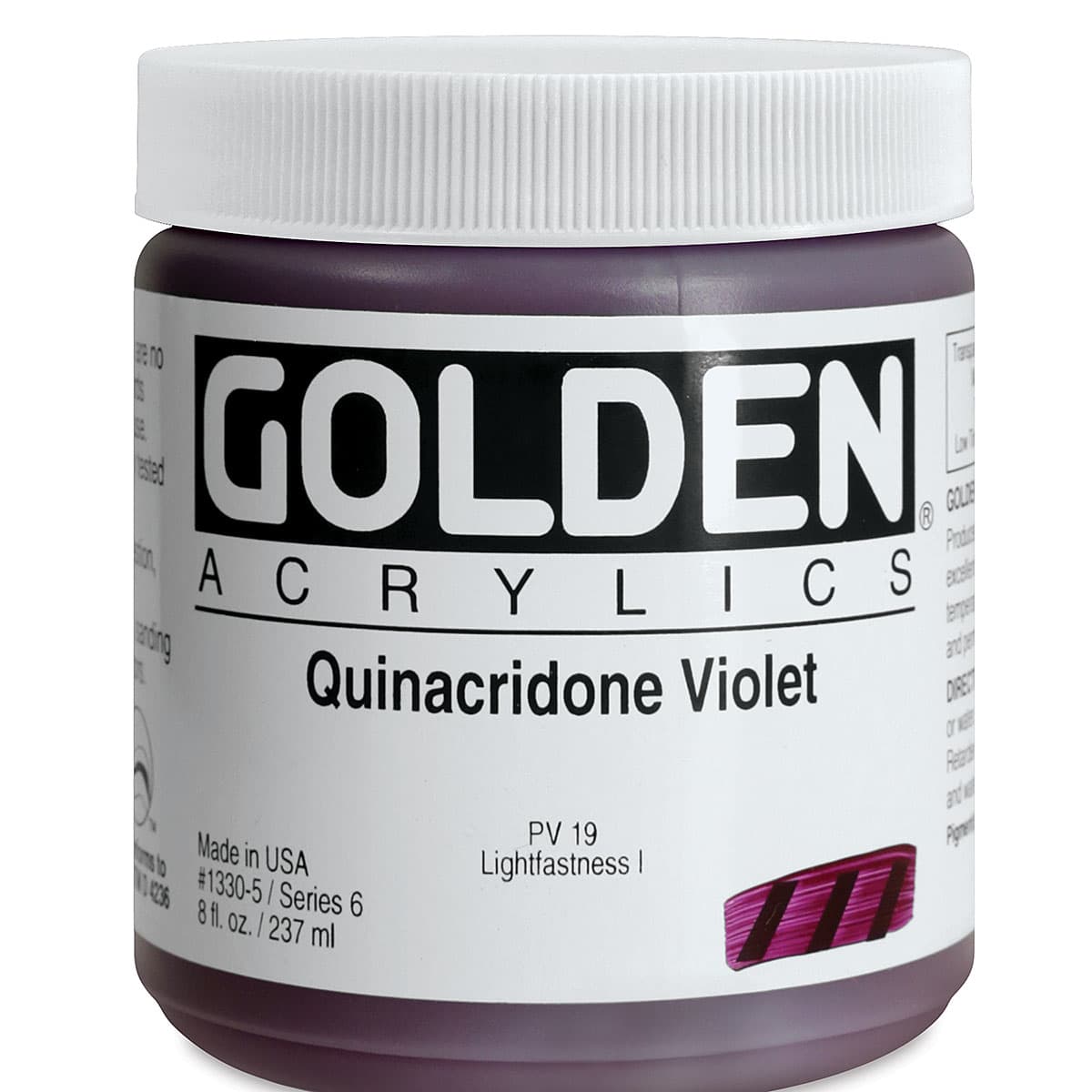 Golden Heavy Body Artist Acrylics - Quinacridone Violet, 8 oz Jar