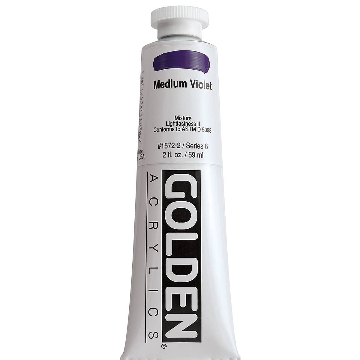 Golden Heavy Body Artist Acrylics - Medium Violet, 2 oz Tube