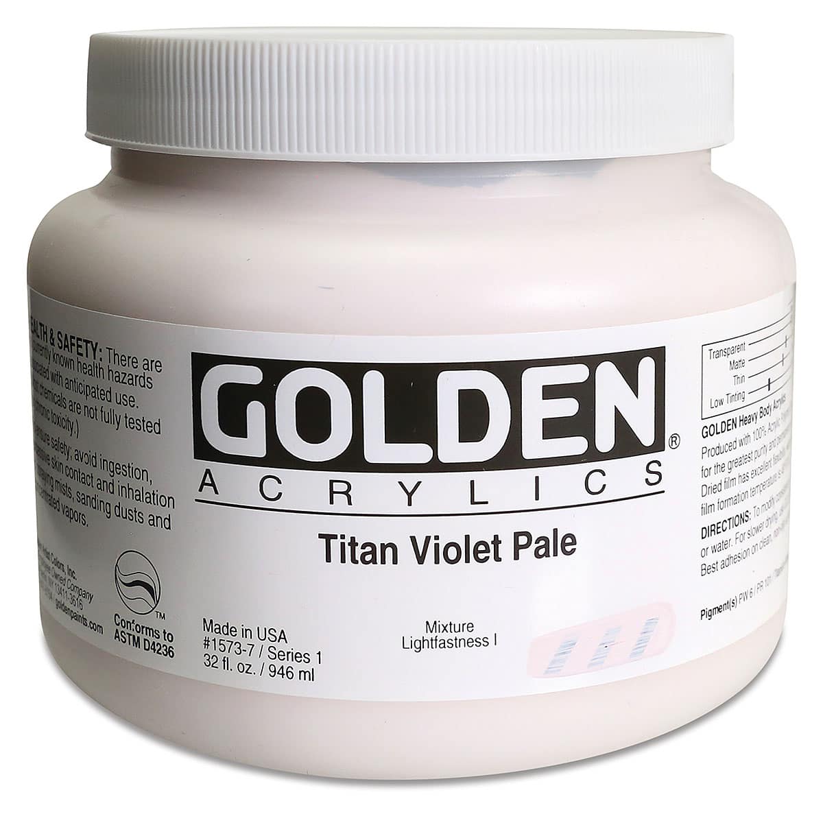 Golden Heavy Body Artist Acrylics - Titan Violet Pale, 32 oz