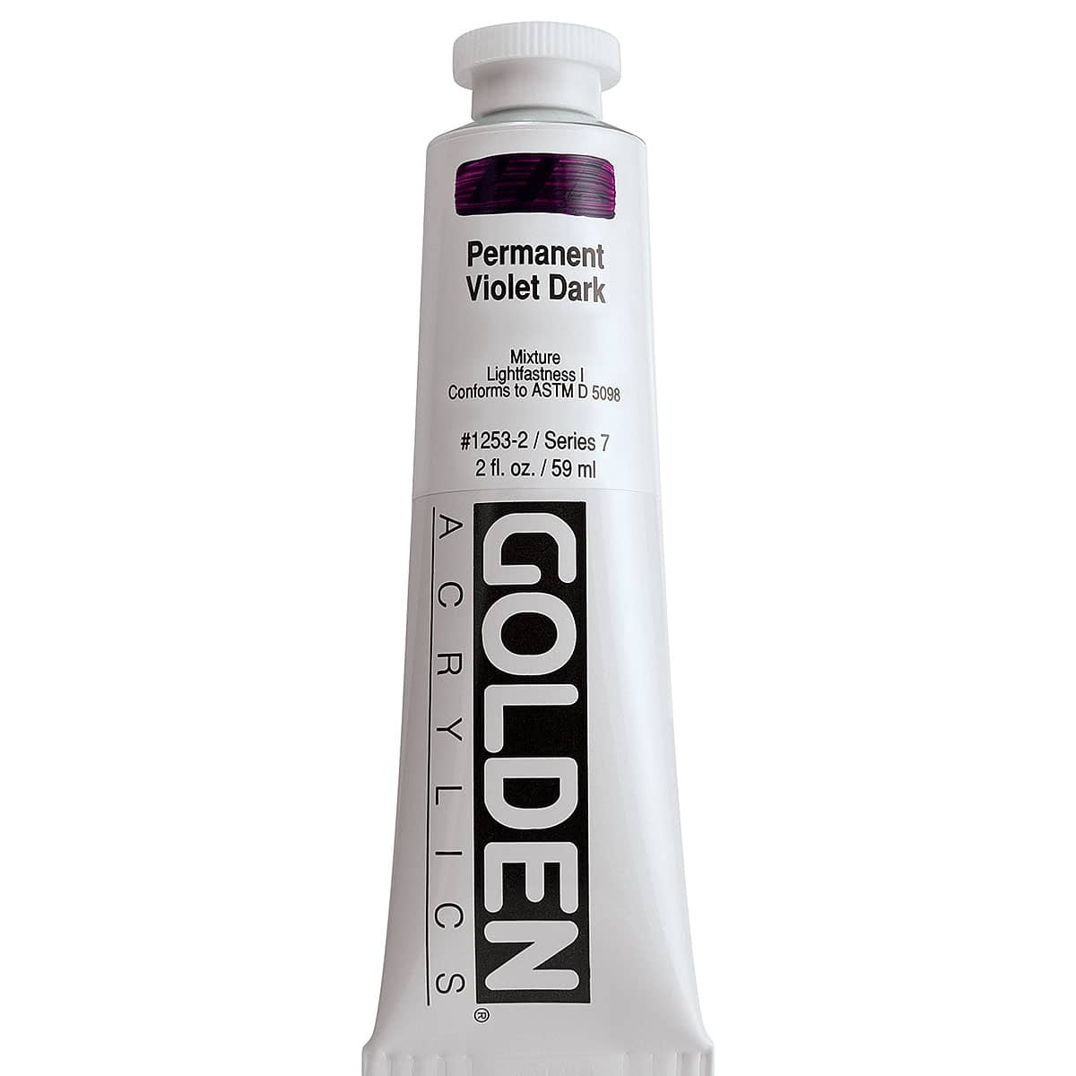 Golden Heavy Body Artist Acrylics - Permanent Violet Dark, 2 oz Tube
