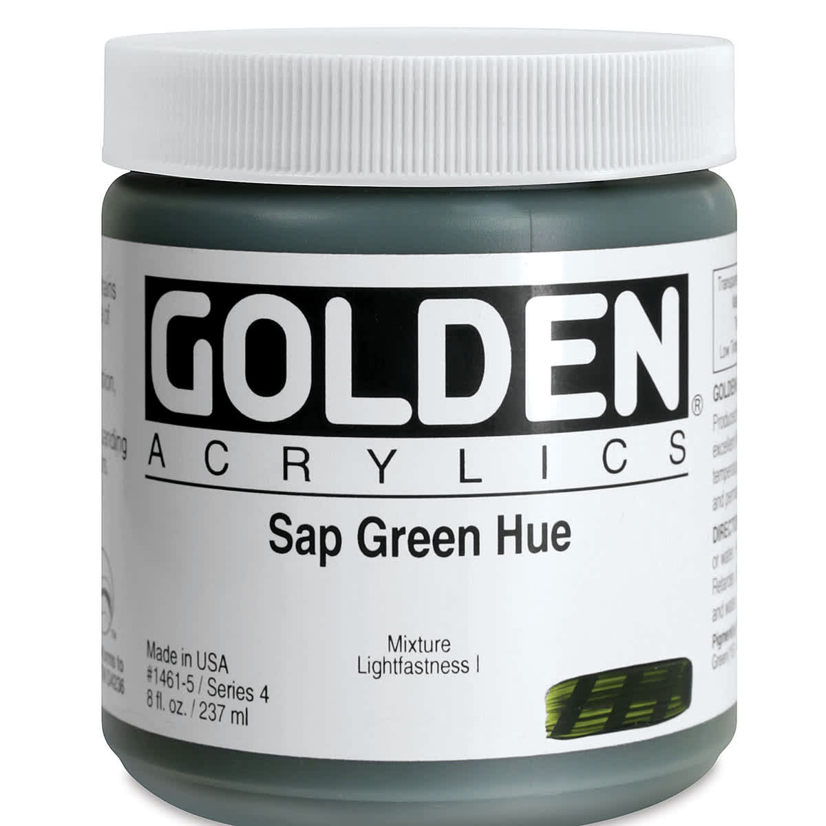Golden Heavy Body Artist Acrylics - Sap Green Hue, 8 oz Jar