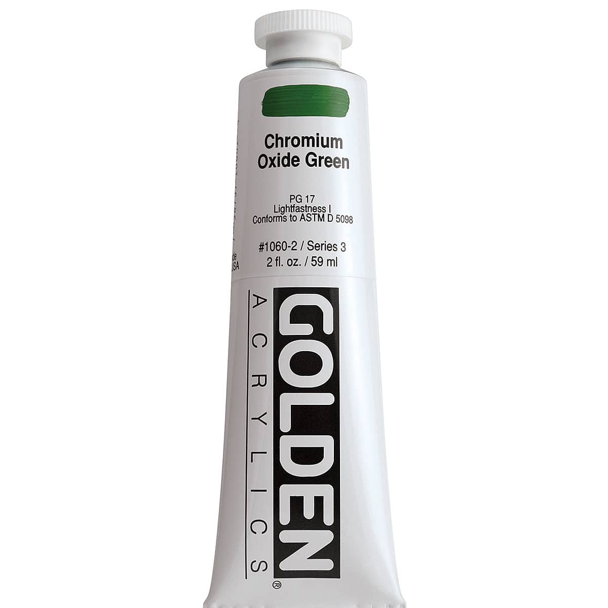 Golden Heavy Body Artist Acrylics - Chromium Oxide Green, 2 oz Tube