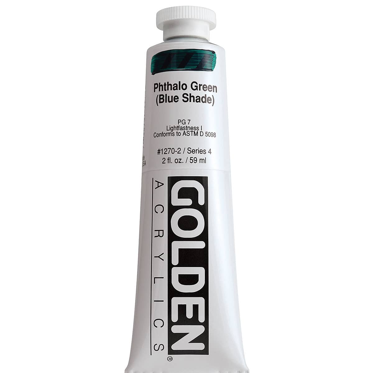 Golden Heavy Body Artist Acrylics - Phthalo Green (Blue Shade), 2 oz Tube