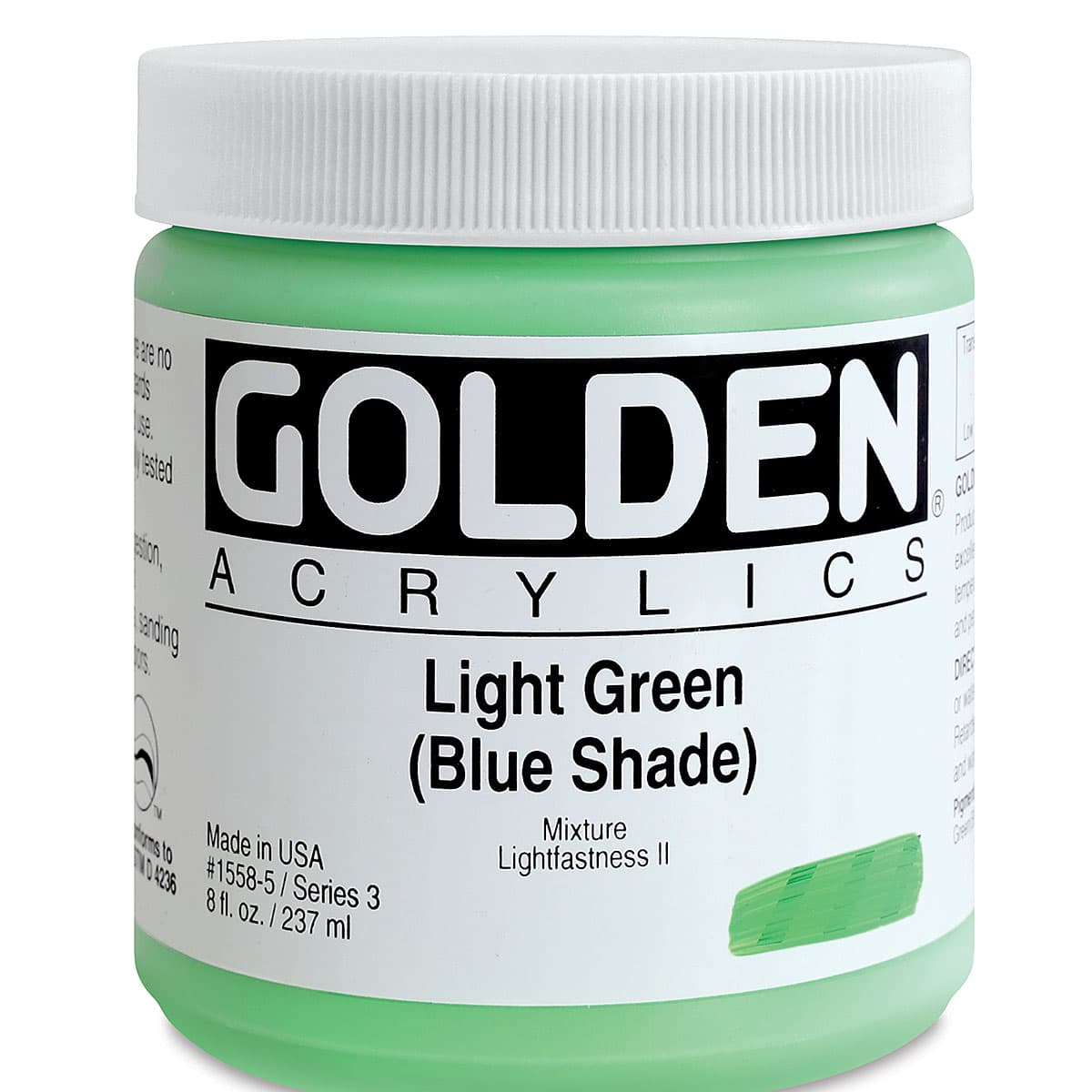 Golden Heavy Body Artist Acrylics - Light Green (Blue Shade), 8 oz jar