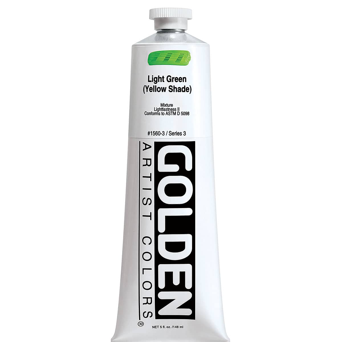 Golden Heavy Body Artist Acrylics - Light Green (Yellow Shade), 5 oz tube