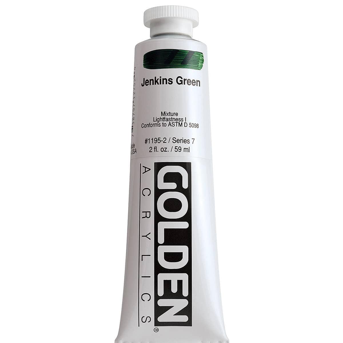 Golden Heavy Body Artist Acrylics - Jenkins Green, 2 oz Tube