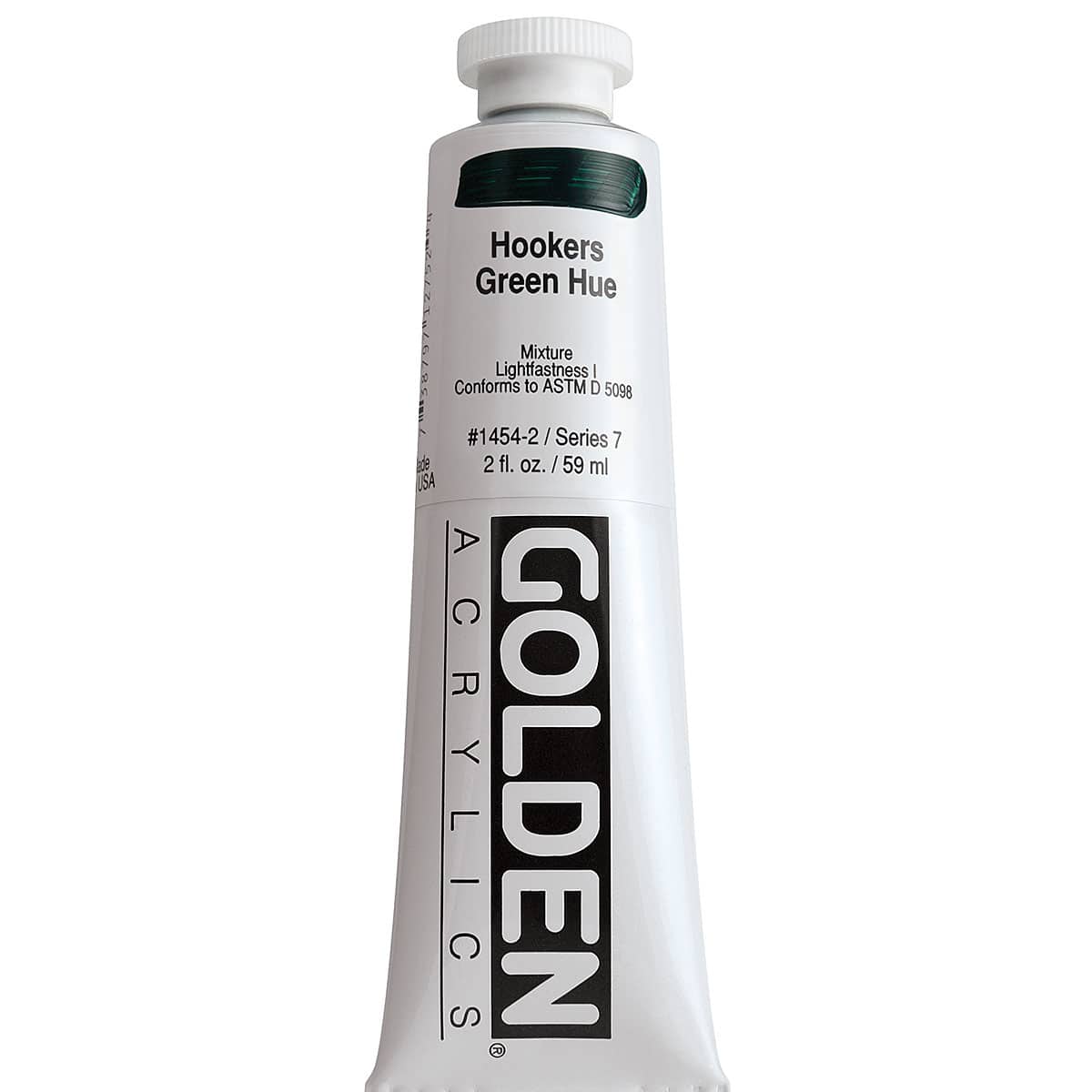 Golden Heavy Body Artist Acrylics - Hooker's Green Hue, 2 oz Tube