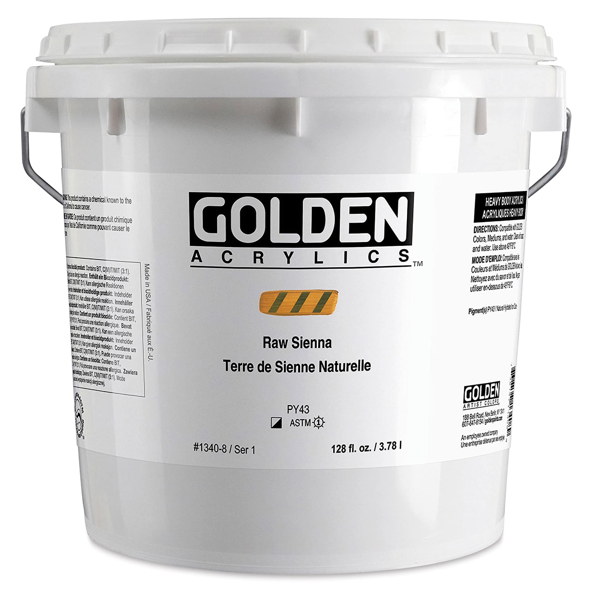Golden Heavy Body Acrylic Paint - Raw Sienna, 128 oz Jar