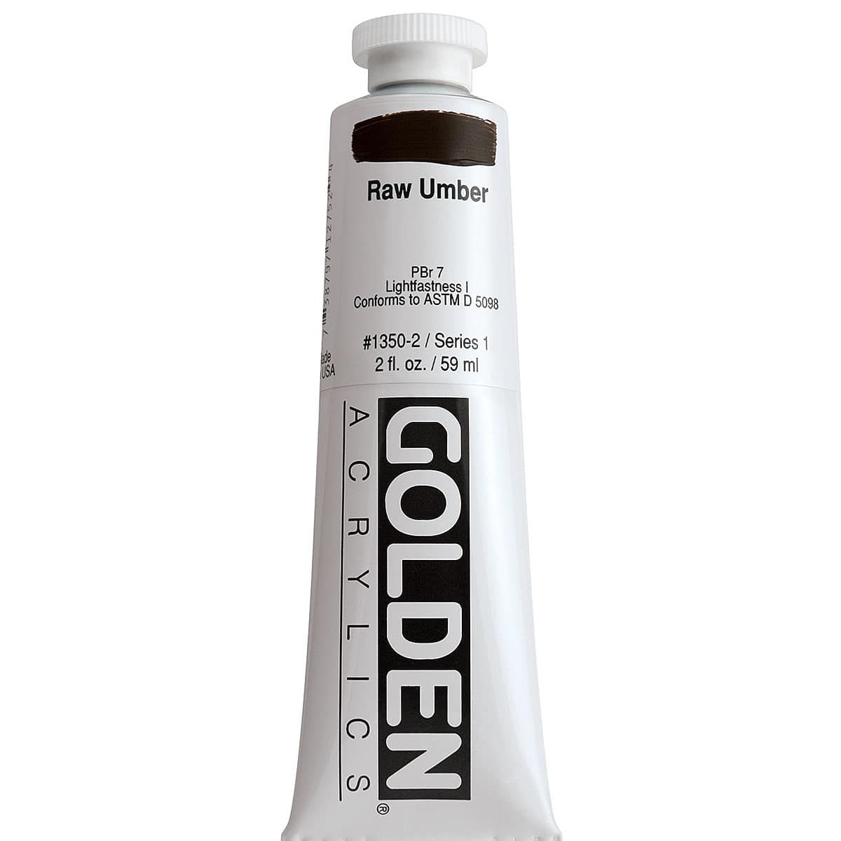 Golden Heavy Body Artist Acrylics - Raw Umber, 2 oz Tube