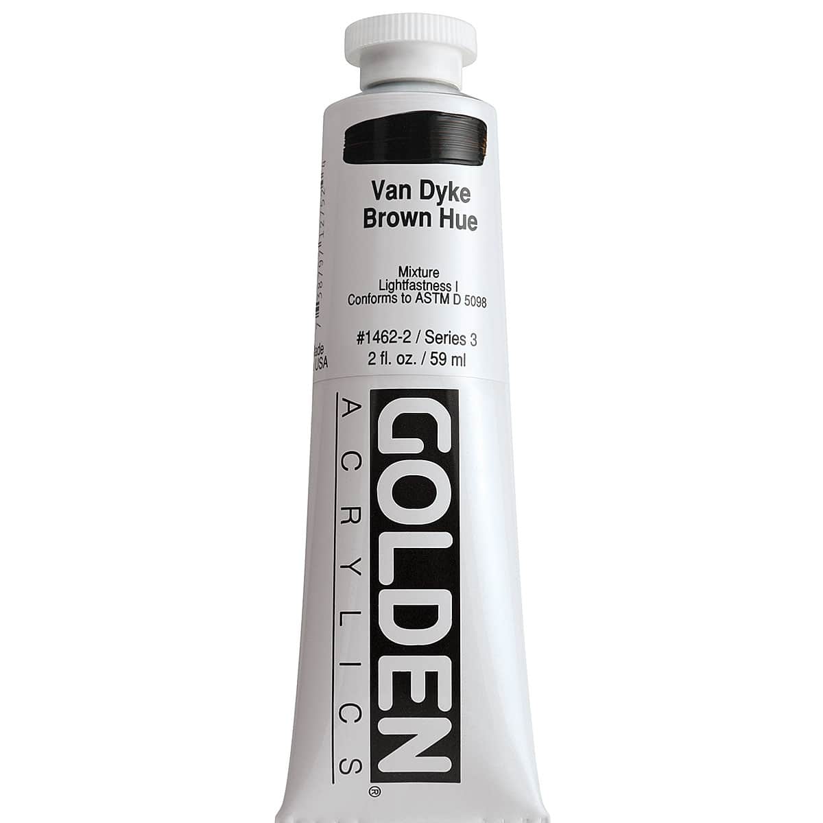 Golden Heavy Body Artist Acrylics - Van Dyke Brown Hue, 2 oz Tube