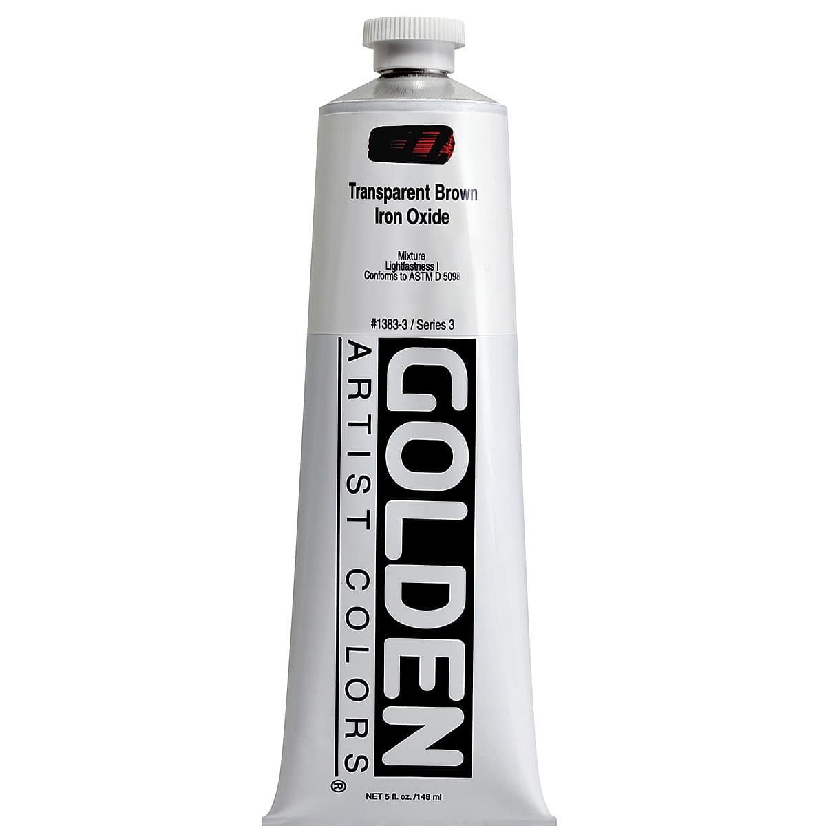 Golden Heavy Body Artist Acrylics - Transparent Brown Iron Oxide, 5 oz tube
