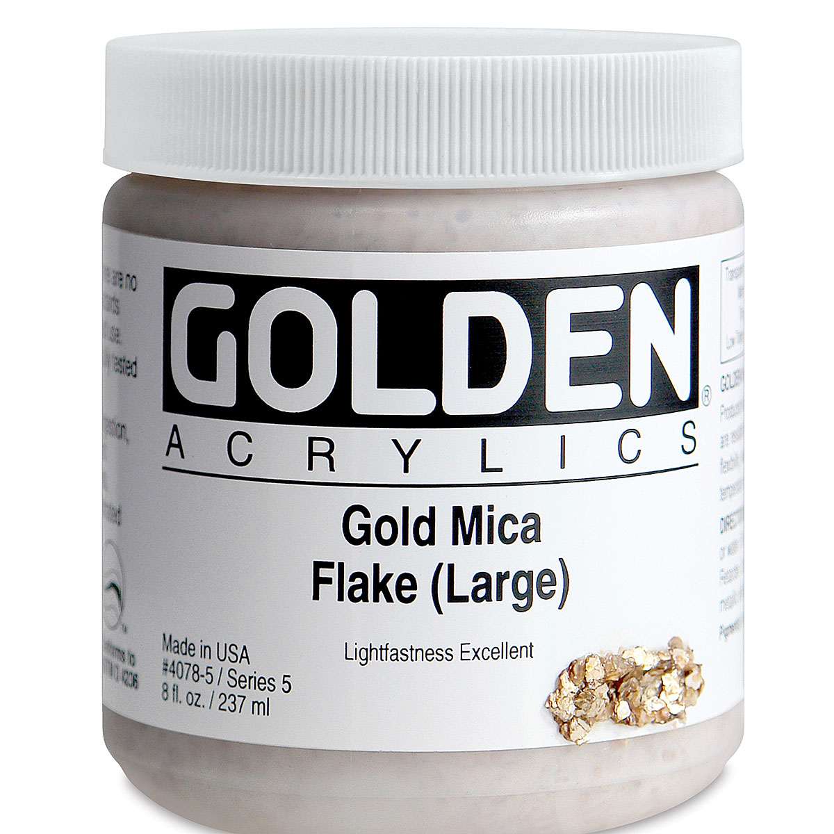Golden Special Iridescent Acrylics - Gold Mica Flake (Large), 8 oz jar