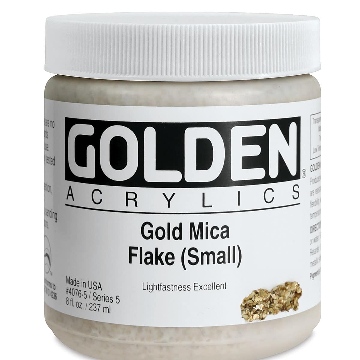 Golden Special Iridescent Acrylics - Gold Mica Flake (Small), 8 oz