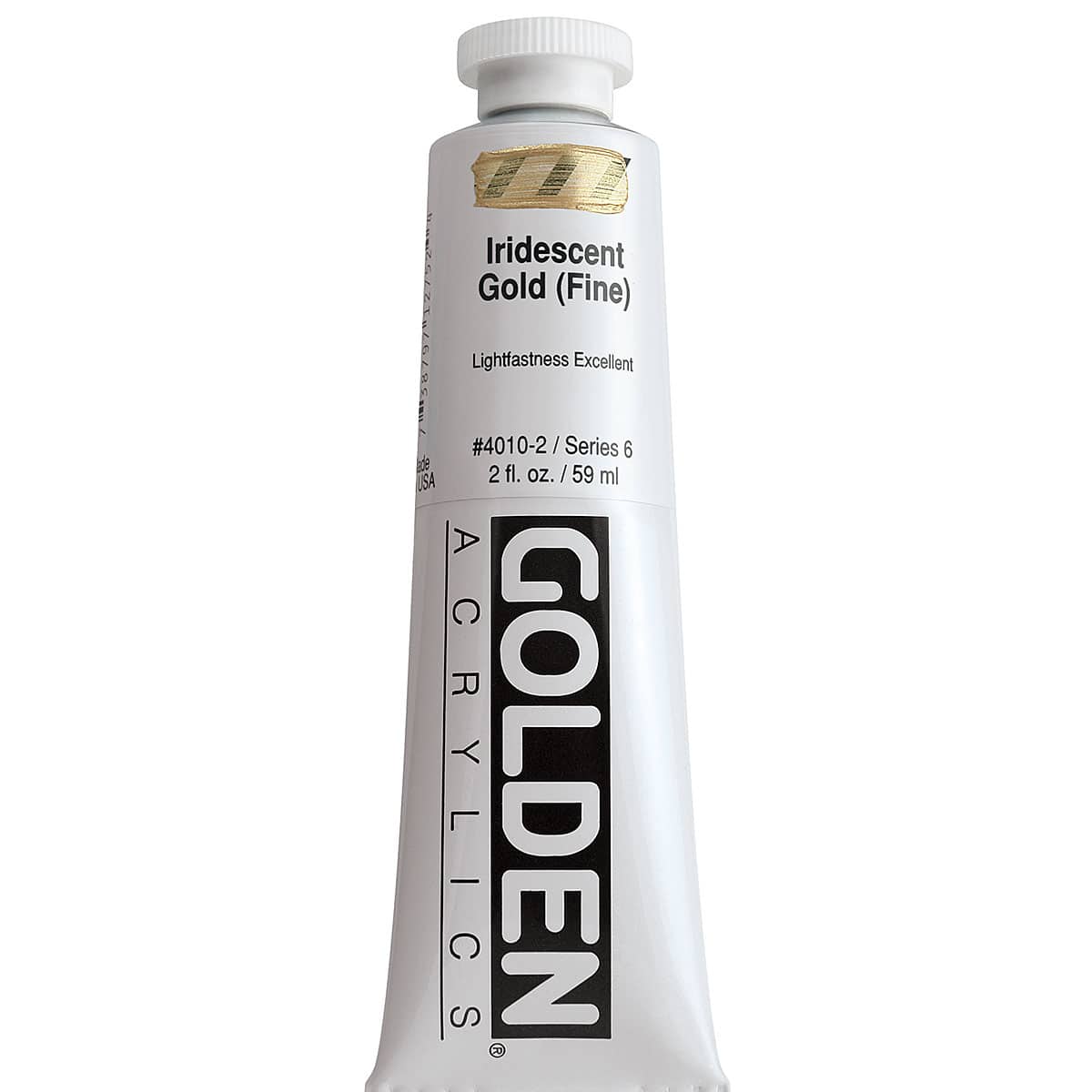 Golden Heavy Body Artist Acrylics - Iridescent Gold (Fine), 2 oz Tube